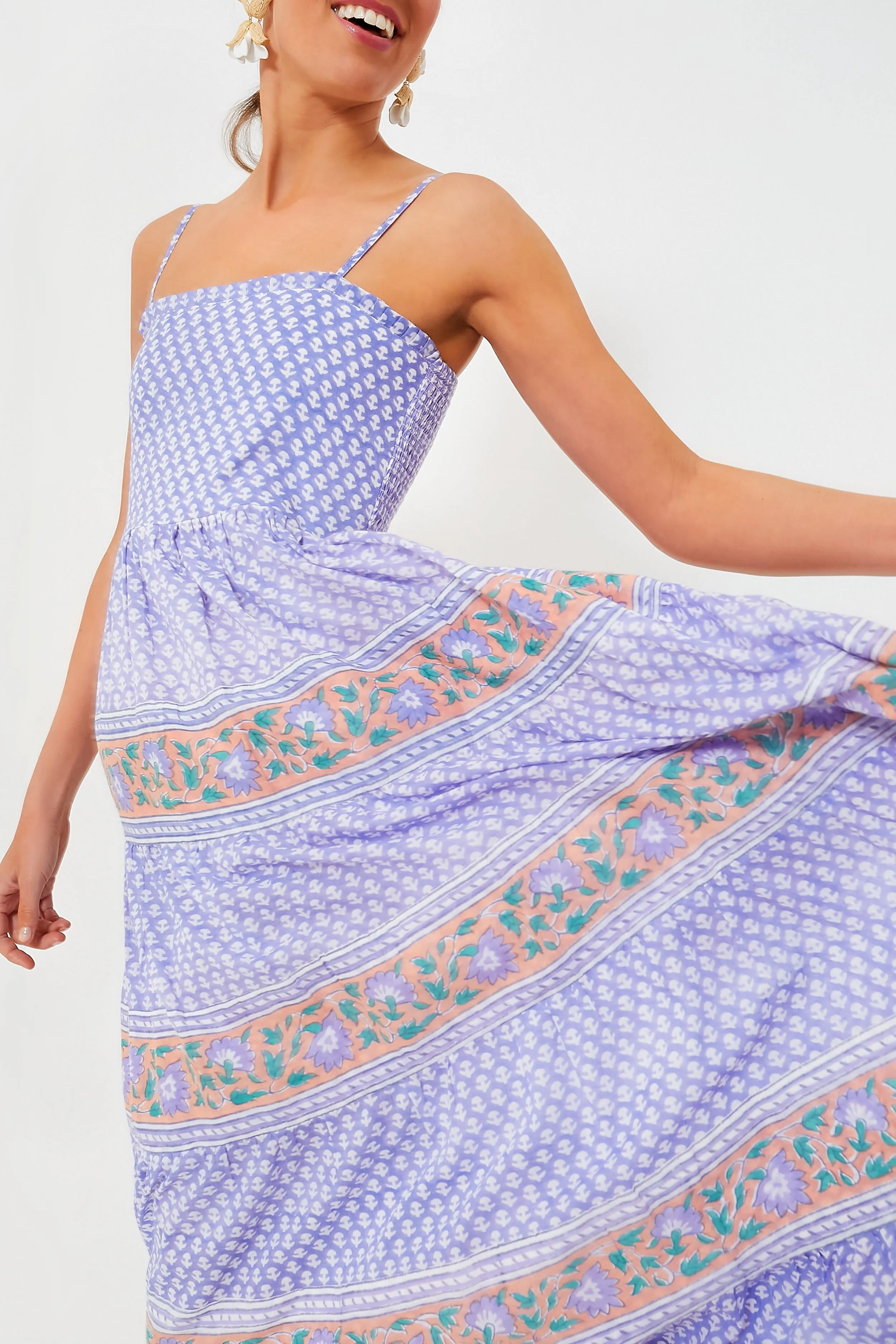 Campania Peri Smocked Back Maxi Dress