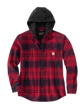 Carhartt Red Plaid Flannel Fleece Lined Hooded Shirt Jac - Men's Size Large - New 

