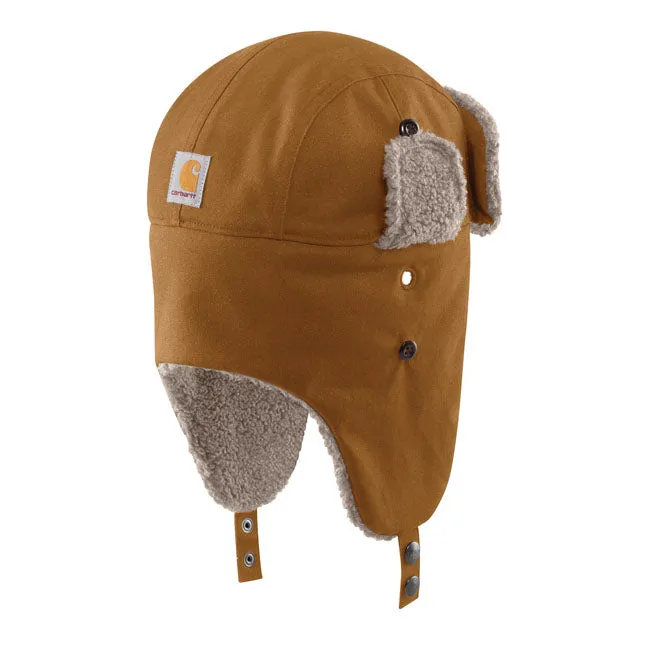 CARHARTT SHERPA LINED TRAPPER HAT - CARHARTT BROWN