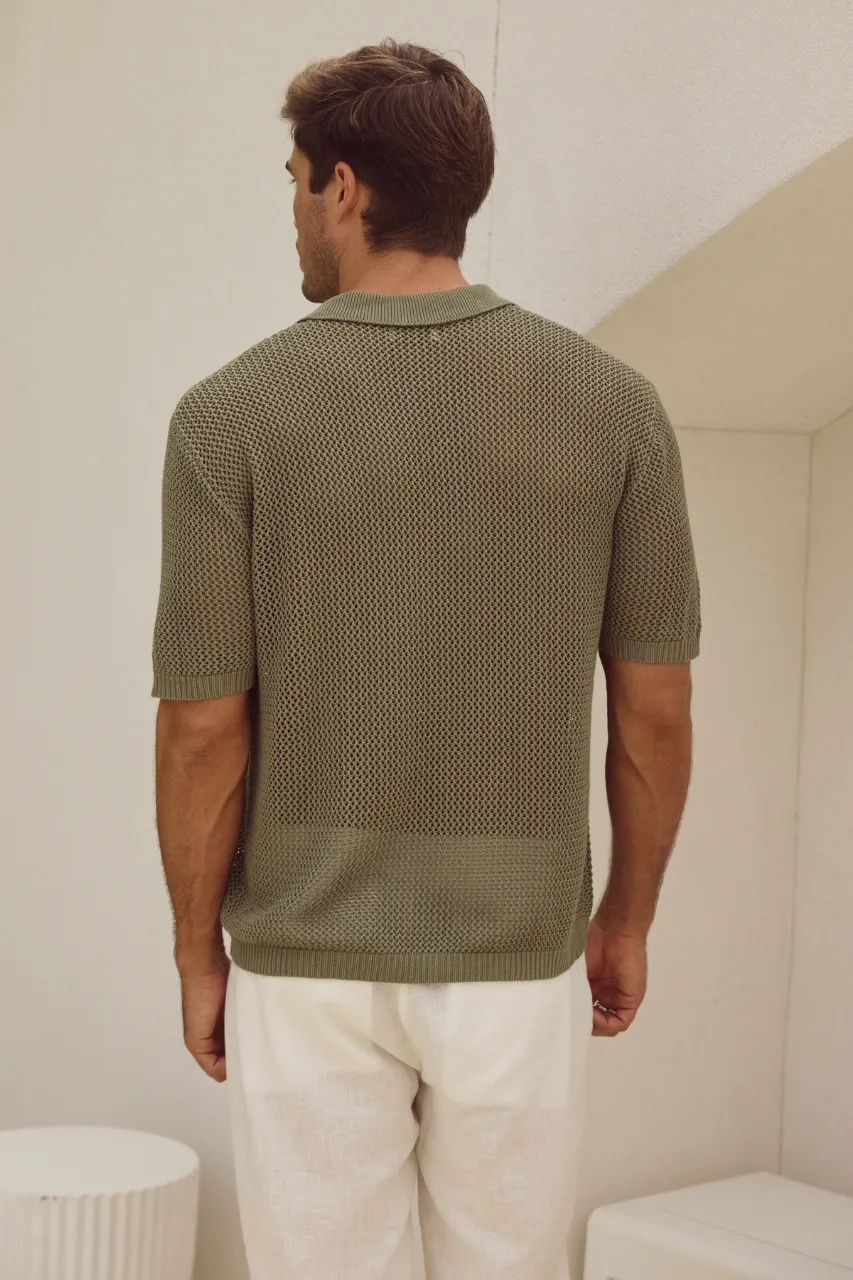 CASPER KNIT SHIRT - MILITARY