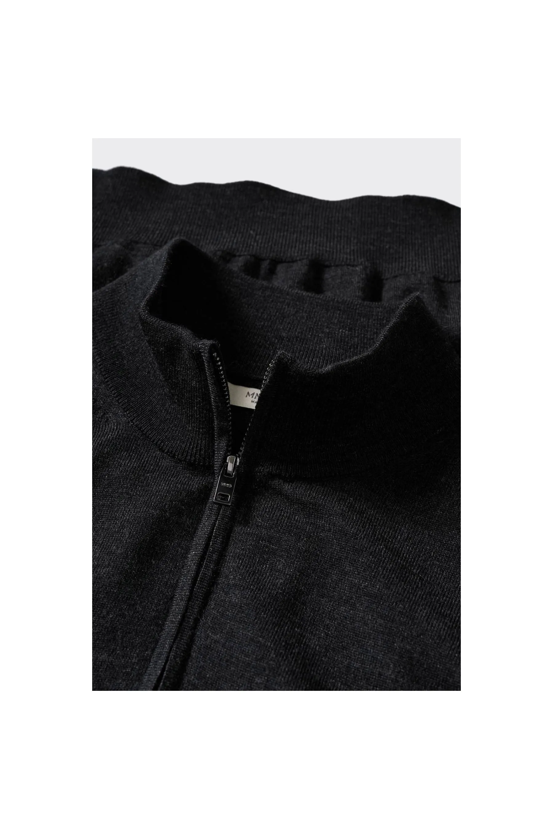 Charcoal Wool Zip Neck Jumper for Men by MANGO - Jumpers