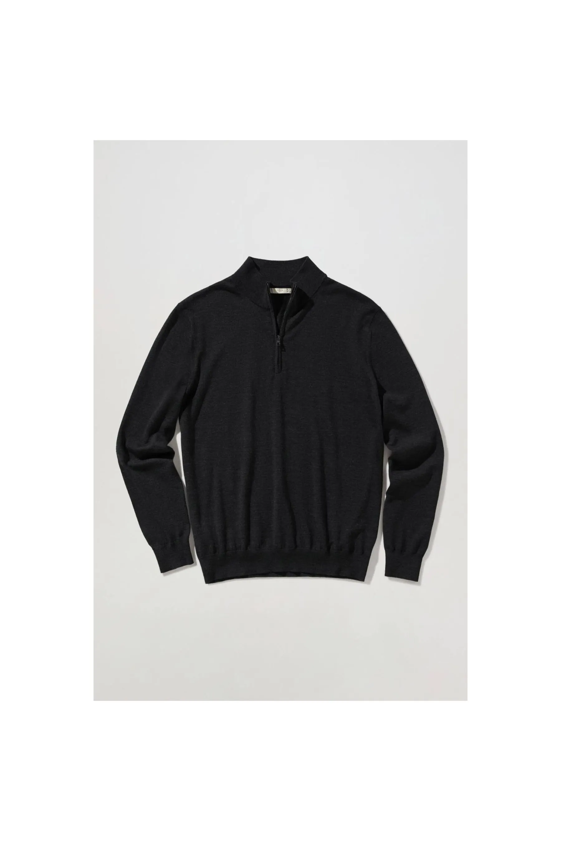 Charcoal Wool Zip Neck Jumper for Men by MANGO - Jumpers