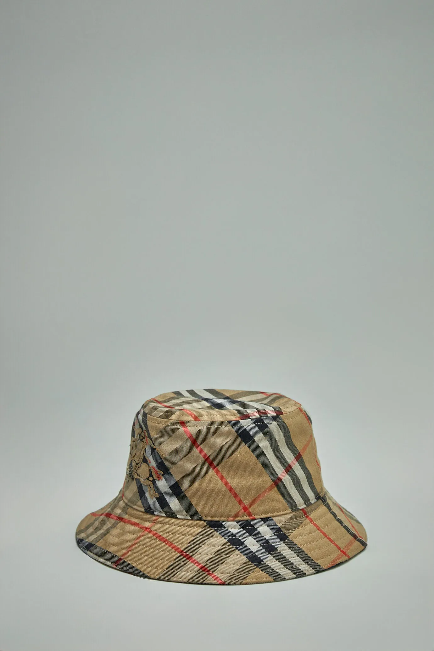 Check Cotton Blend Bucket Hat