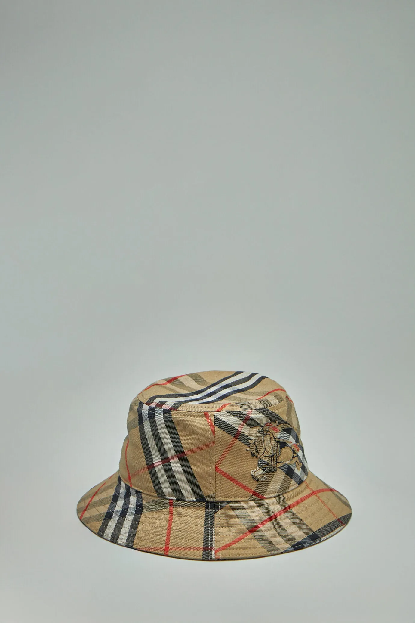 Check Cotton Blend Bucket Hat