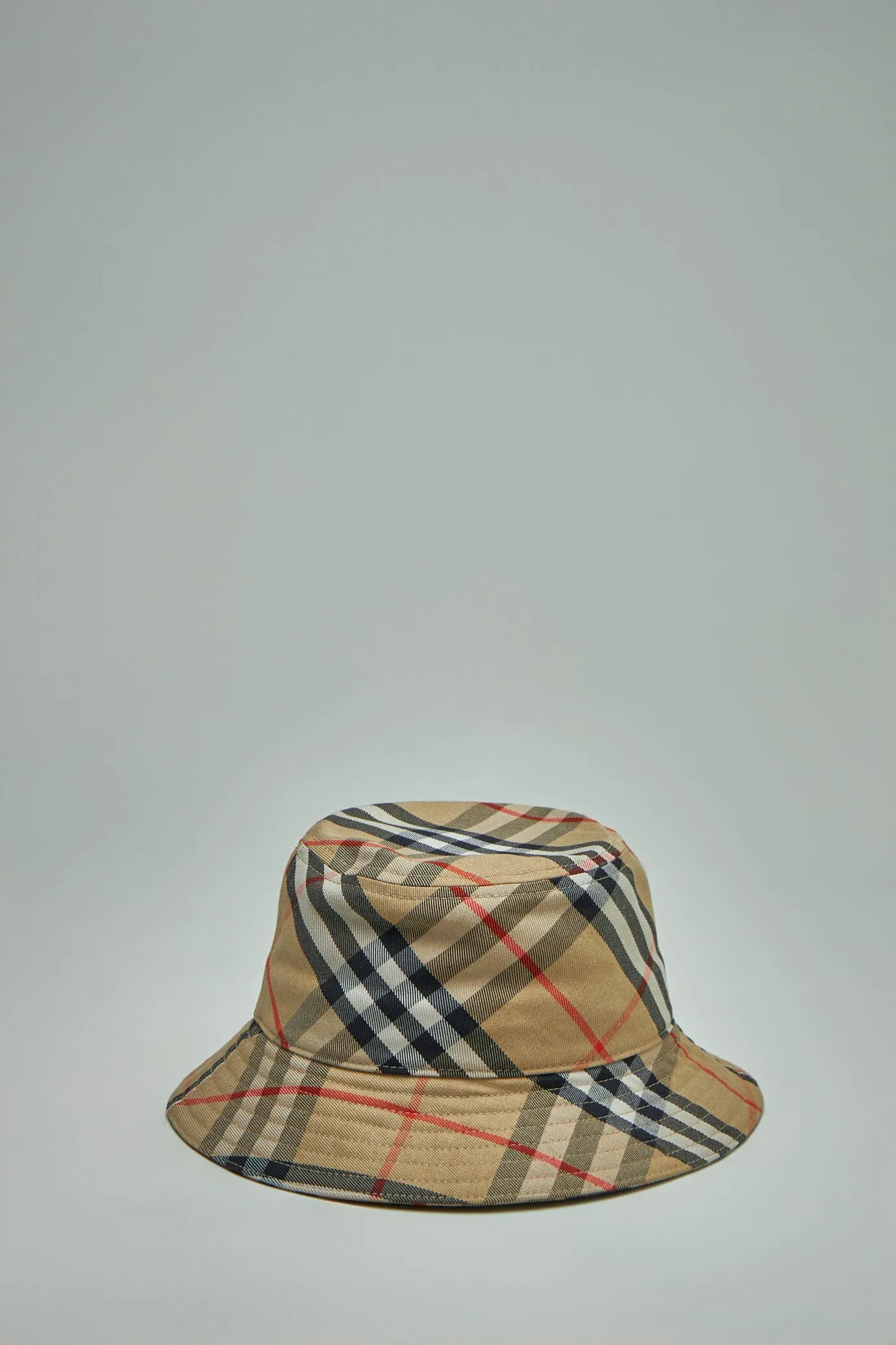 Check Cotton Blend Bucket Hat