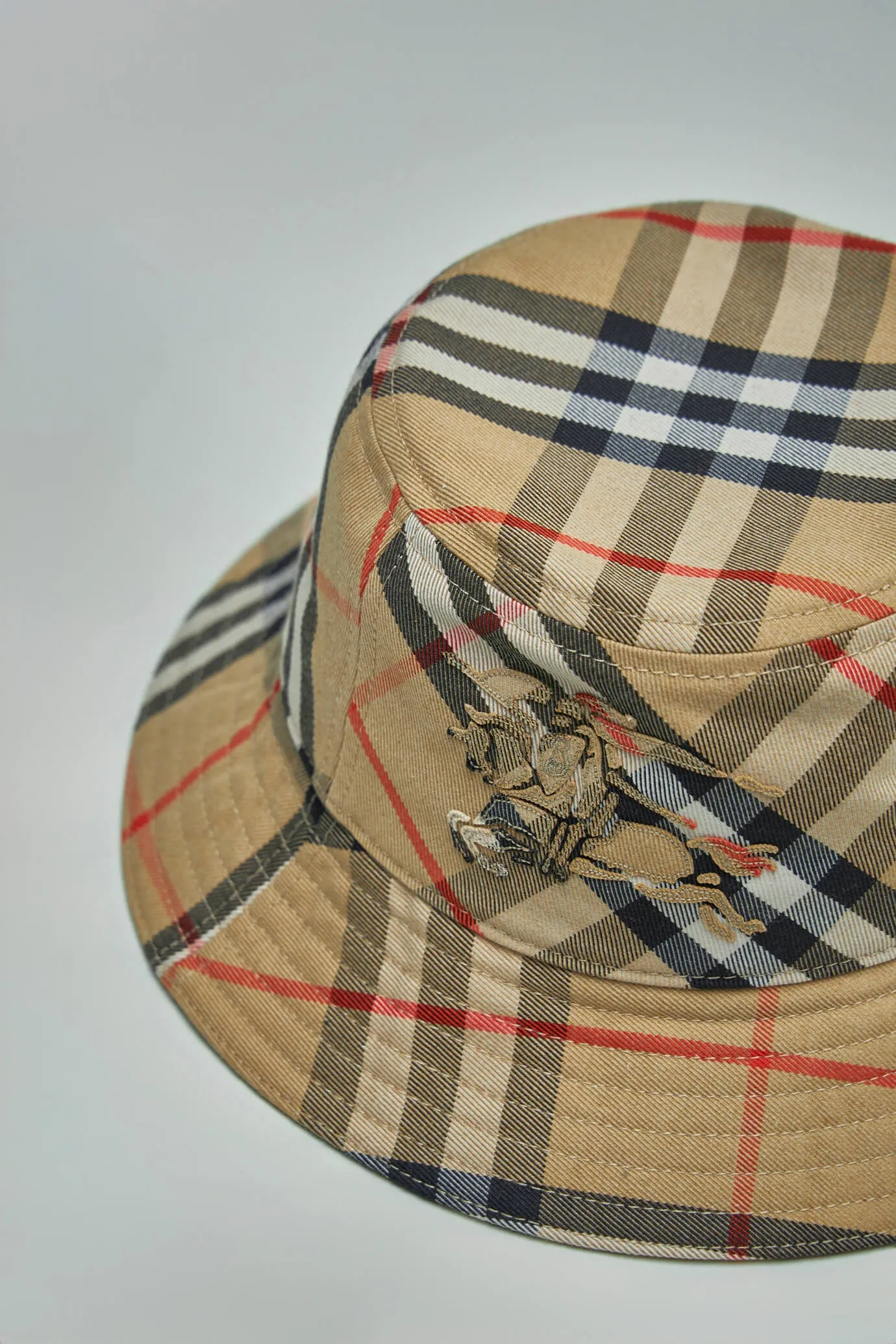 Check Cotton Blend Bucket Hat