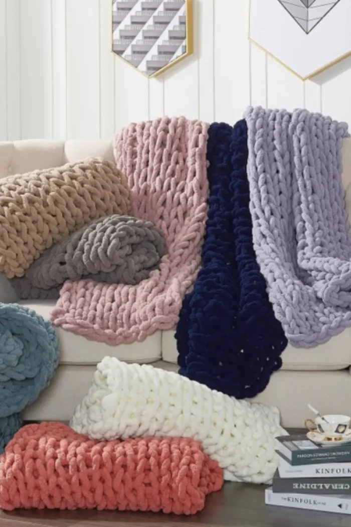 Chenille Chunky Knit Throws