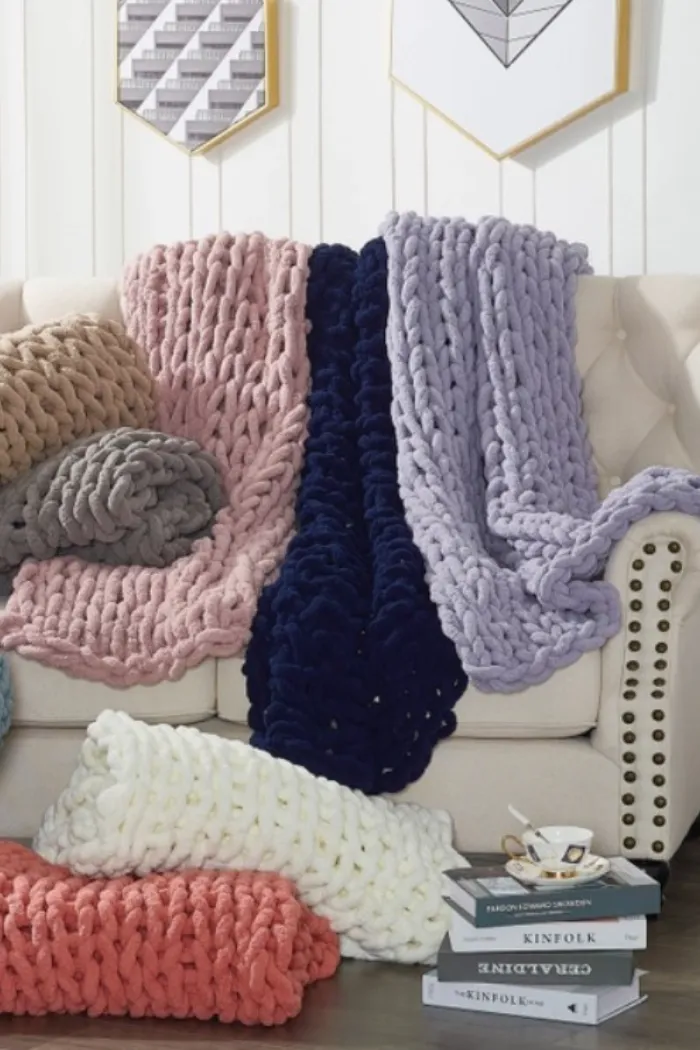 Chenille Chunky Knit Throws