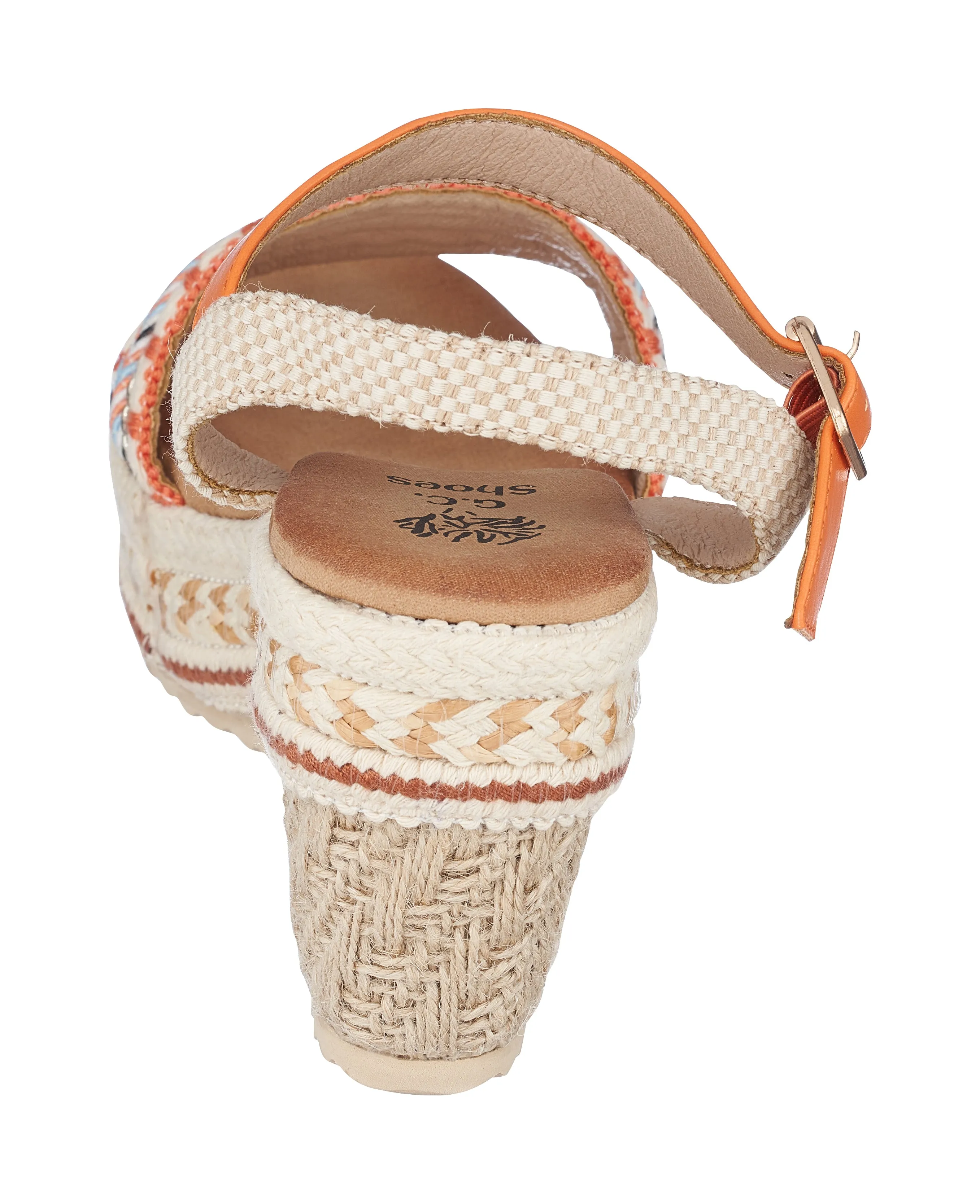 Cheri Orange Platform Wedge Sandals