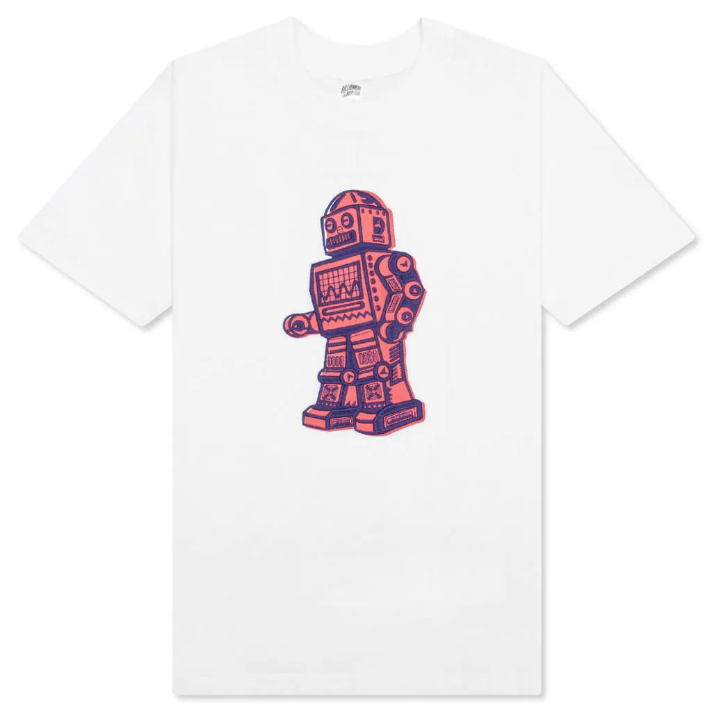 Children's White Robot Short Sleeve Knit Top