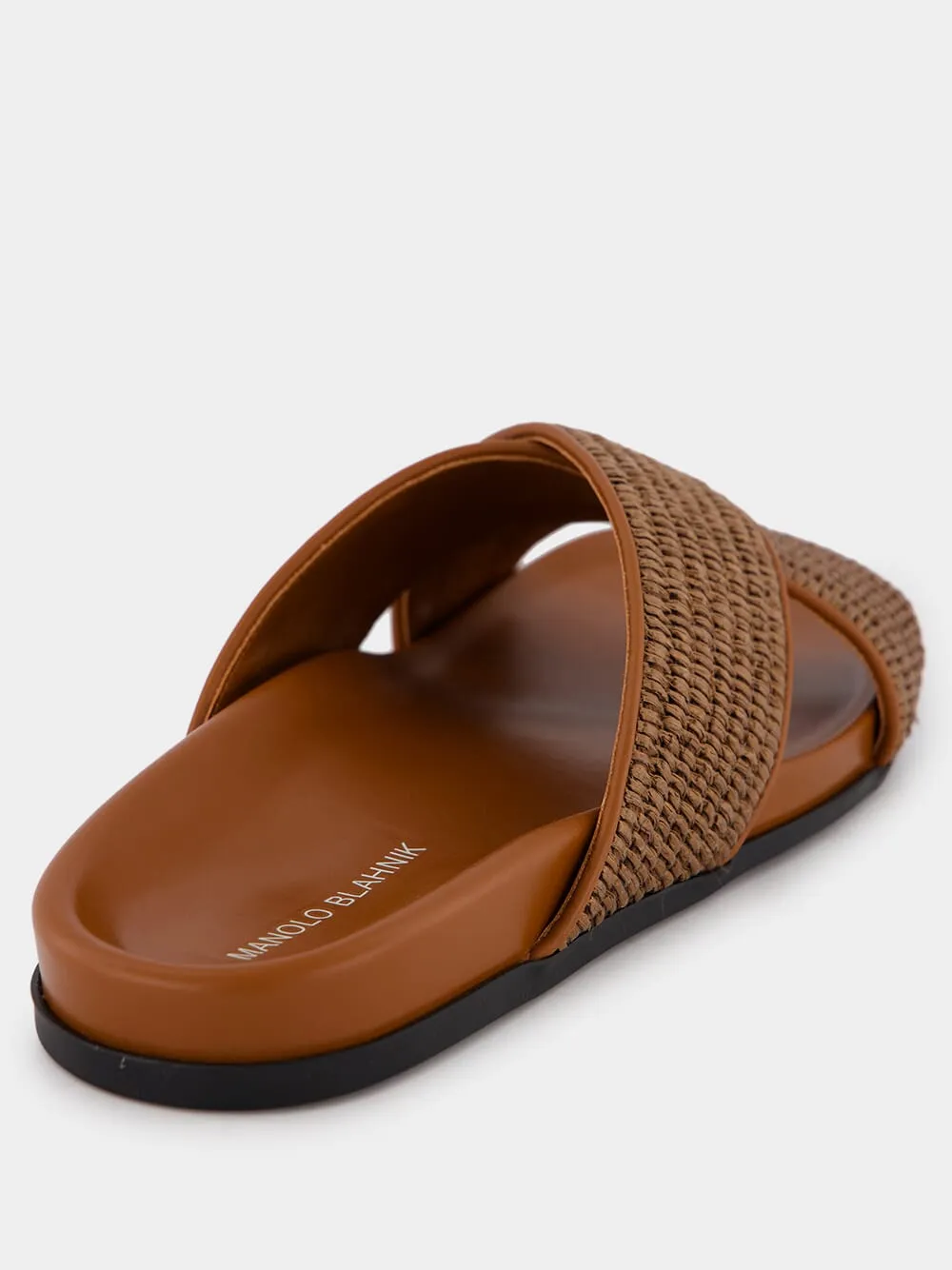 Chiltern Dark Brown Raffia Flat Sandals