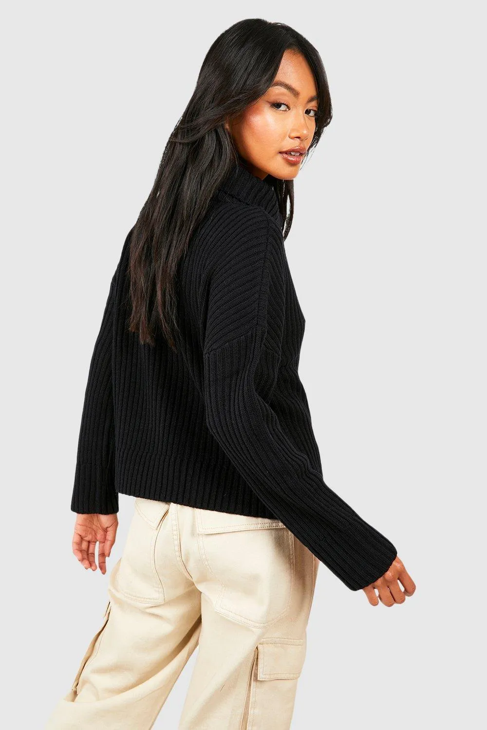 Chunky Soft Knit Roll Neck Jumper - Jumpers & Cardigans - boohoo