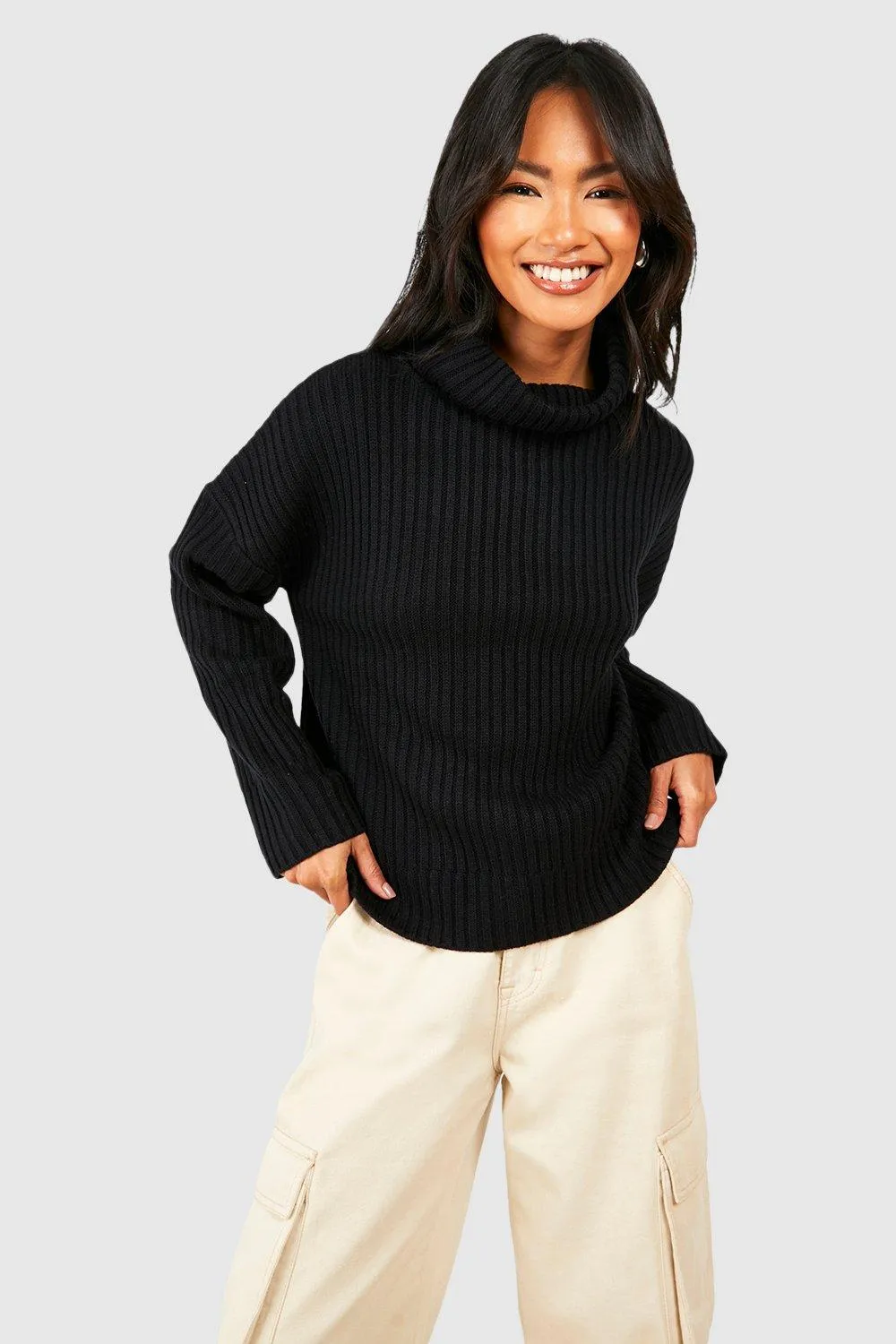 Chunky Soft Knit Roll Neck Jumper - Jumpers & Cardigans - boohoo