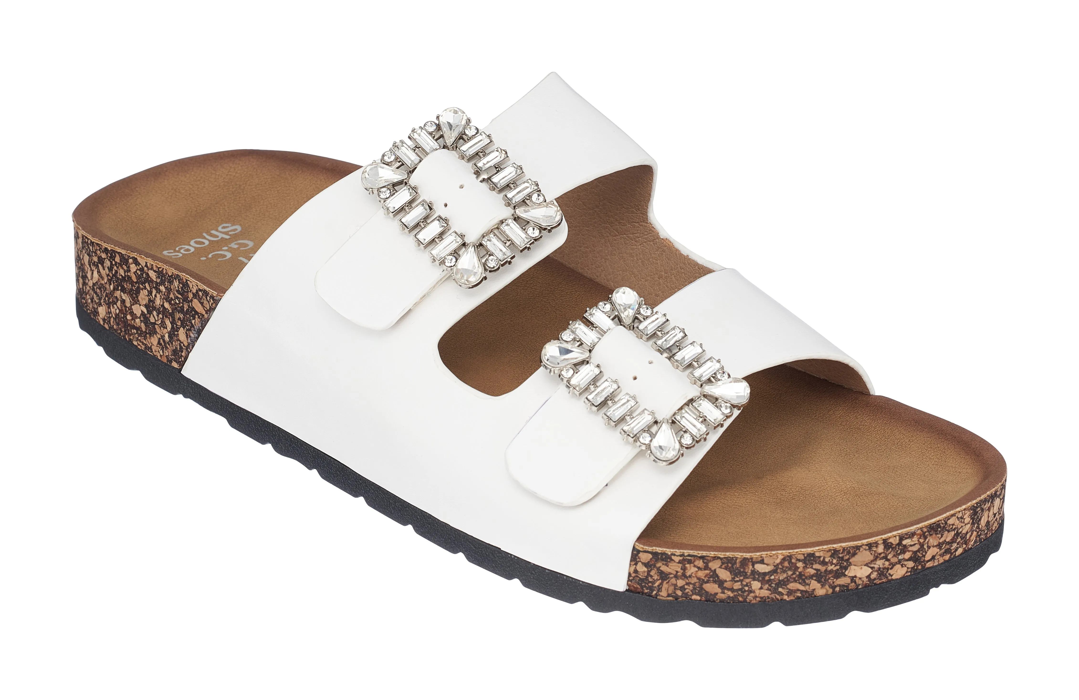 Claudia White Footbed Sandals