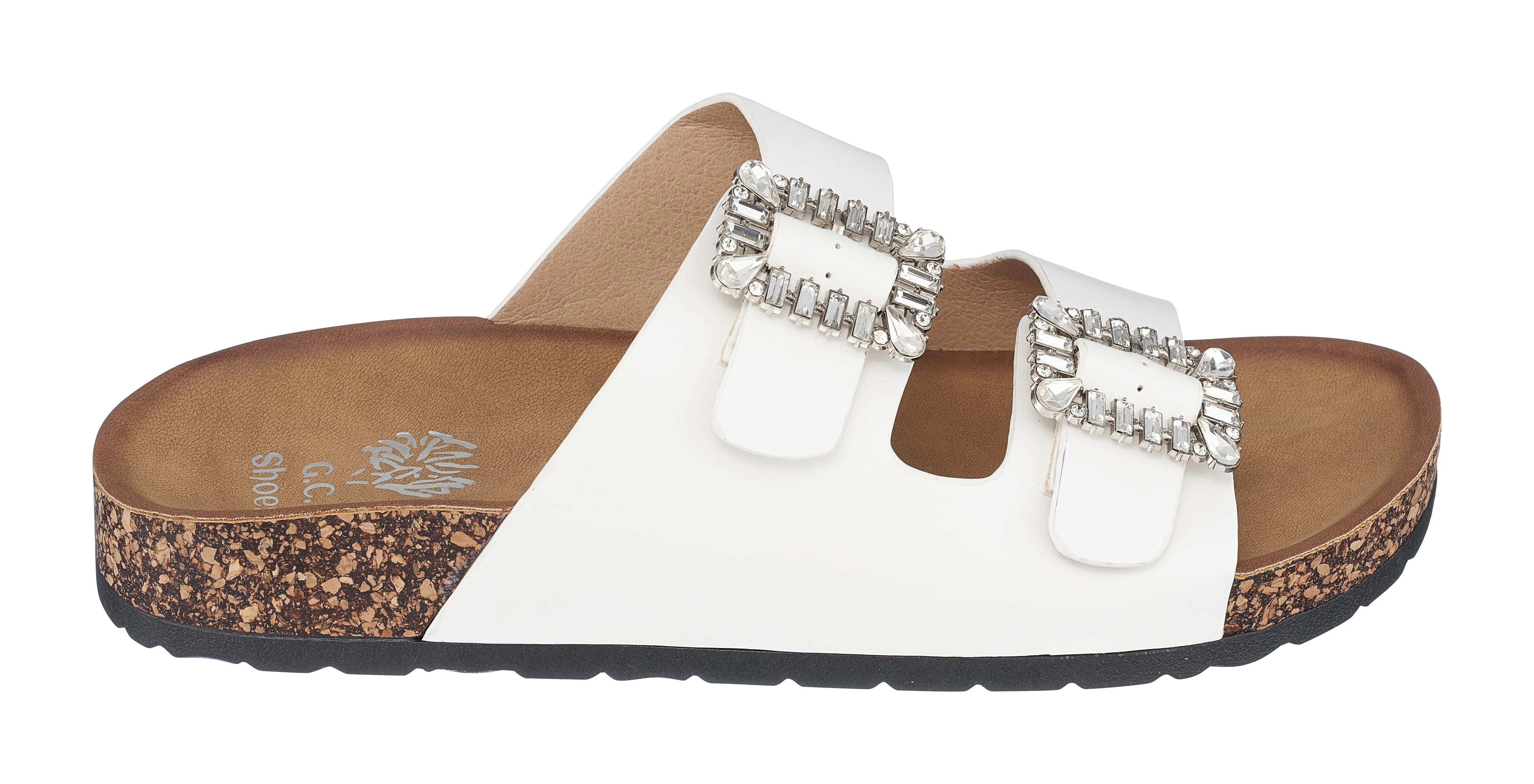 Claudia White Footbed Sandals