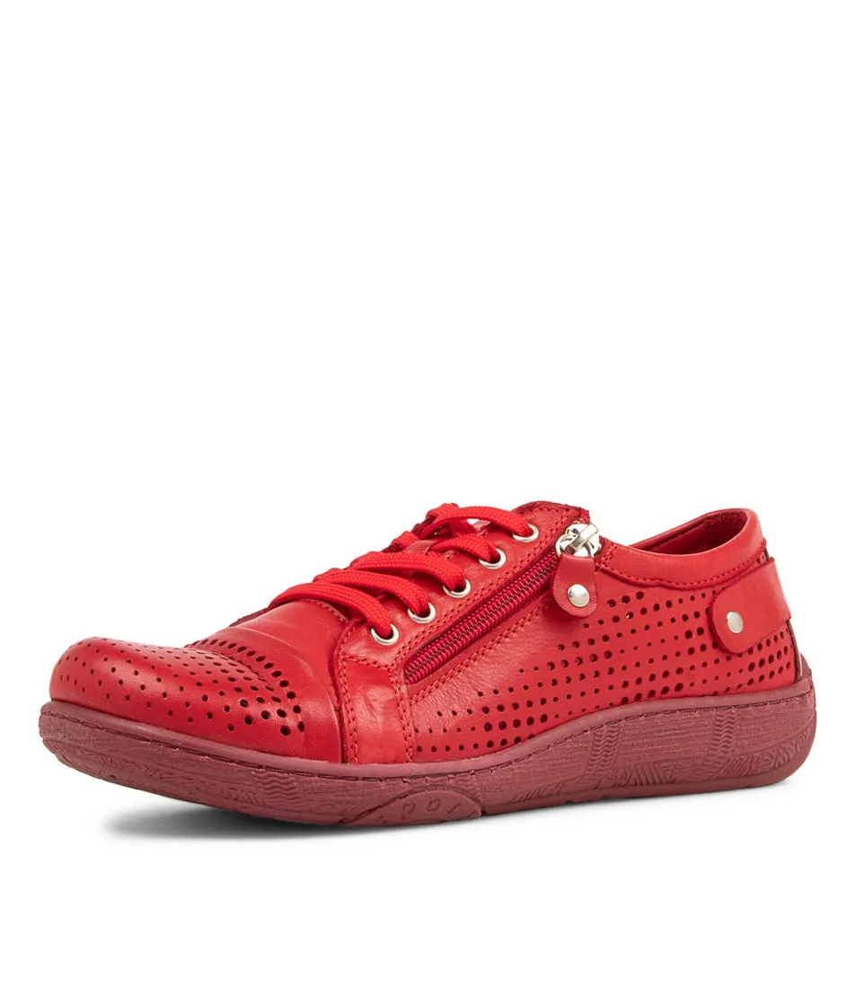 COLORADO Nyx Dark Red Leather Sneakers