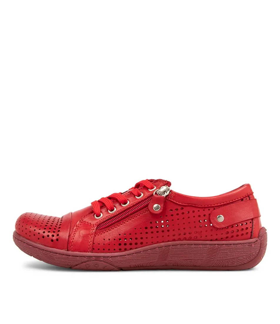 COLORADO Nyx Dark Red Leather Sneakers