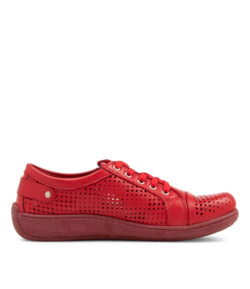 COLORADO Nyx Dark Red Leather Sneakers