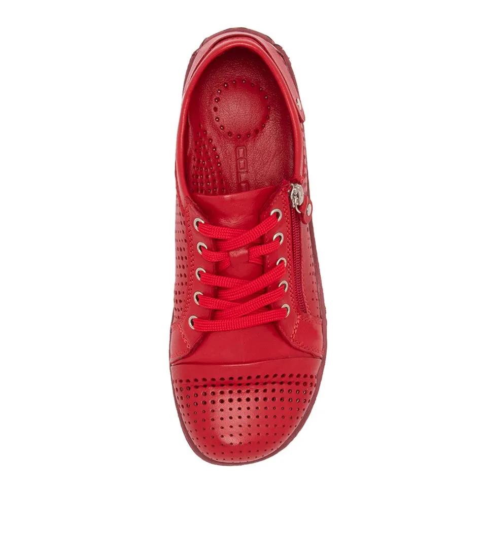 COLORADO Nyx Dark Red Leather Sneakers