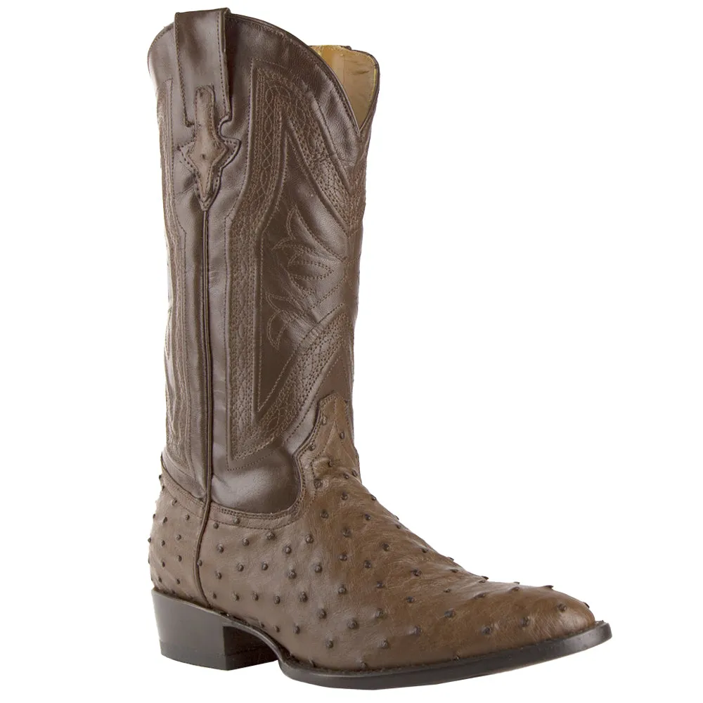 Colt Ostrich Embroidered Square Toe Cowboy Boots