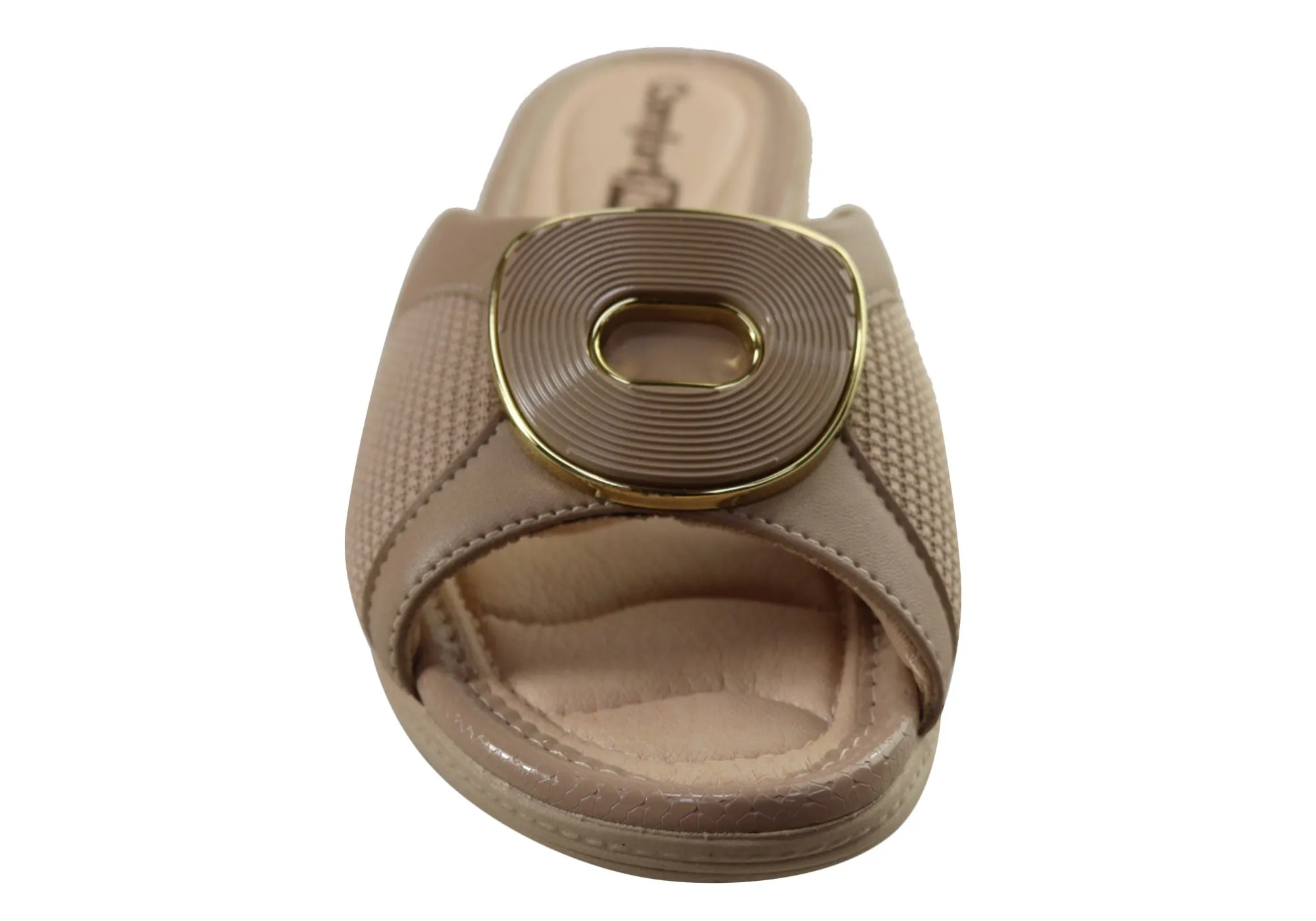 Comfortflex Hilda Womens Comfort Wedge Slides Sandals Made In Brazil