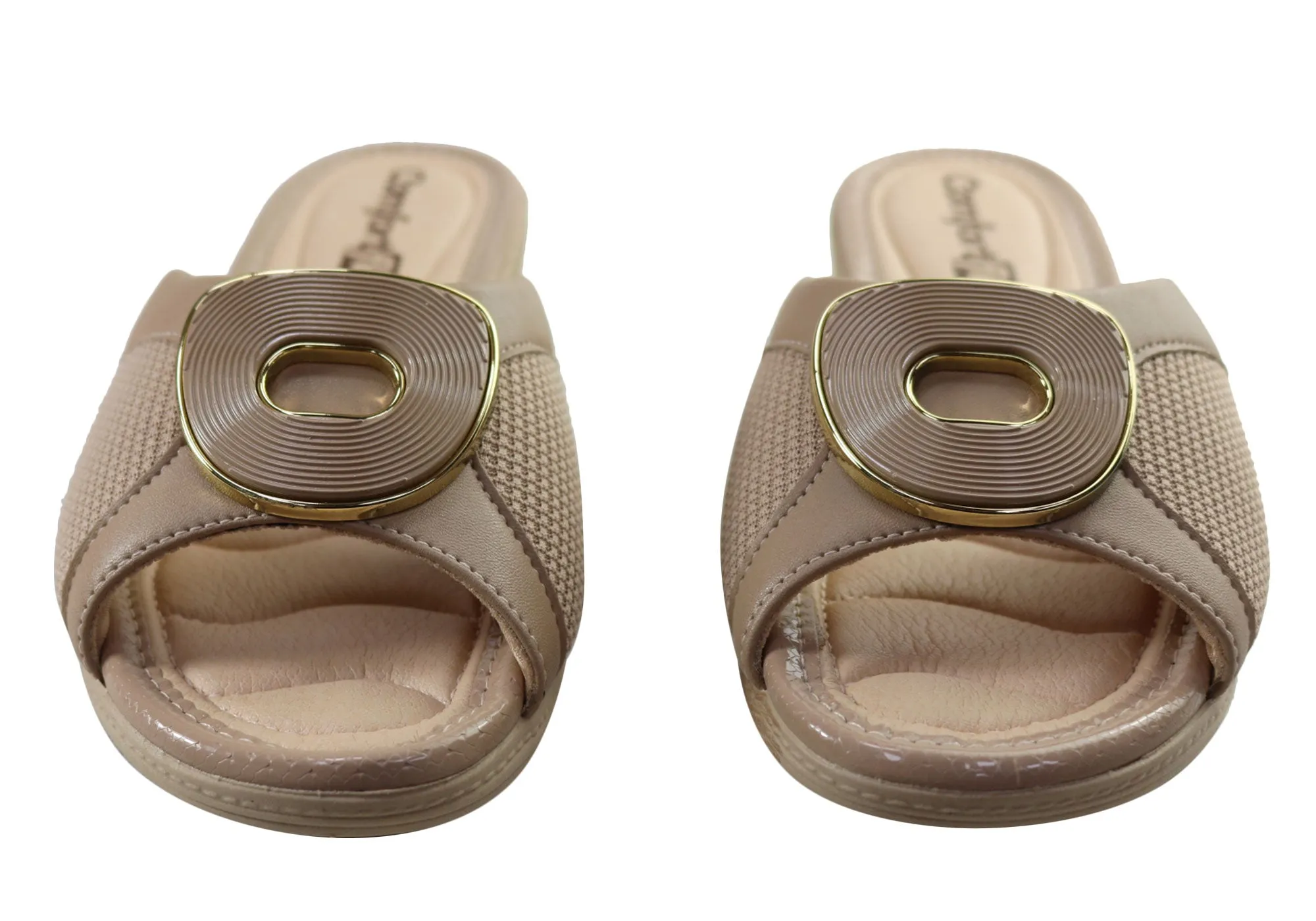 Comfortflex Hilda Womens Comfort Wedge Slides Sandals Made In Brazil