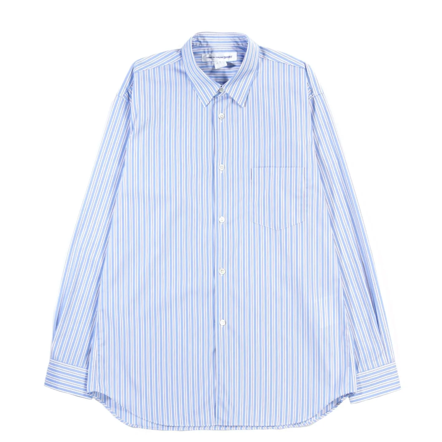 COMME DES GARCONS B125 NARROW LIGHT BLUE STRIPE SHIRT