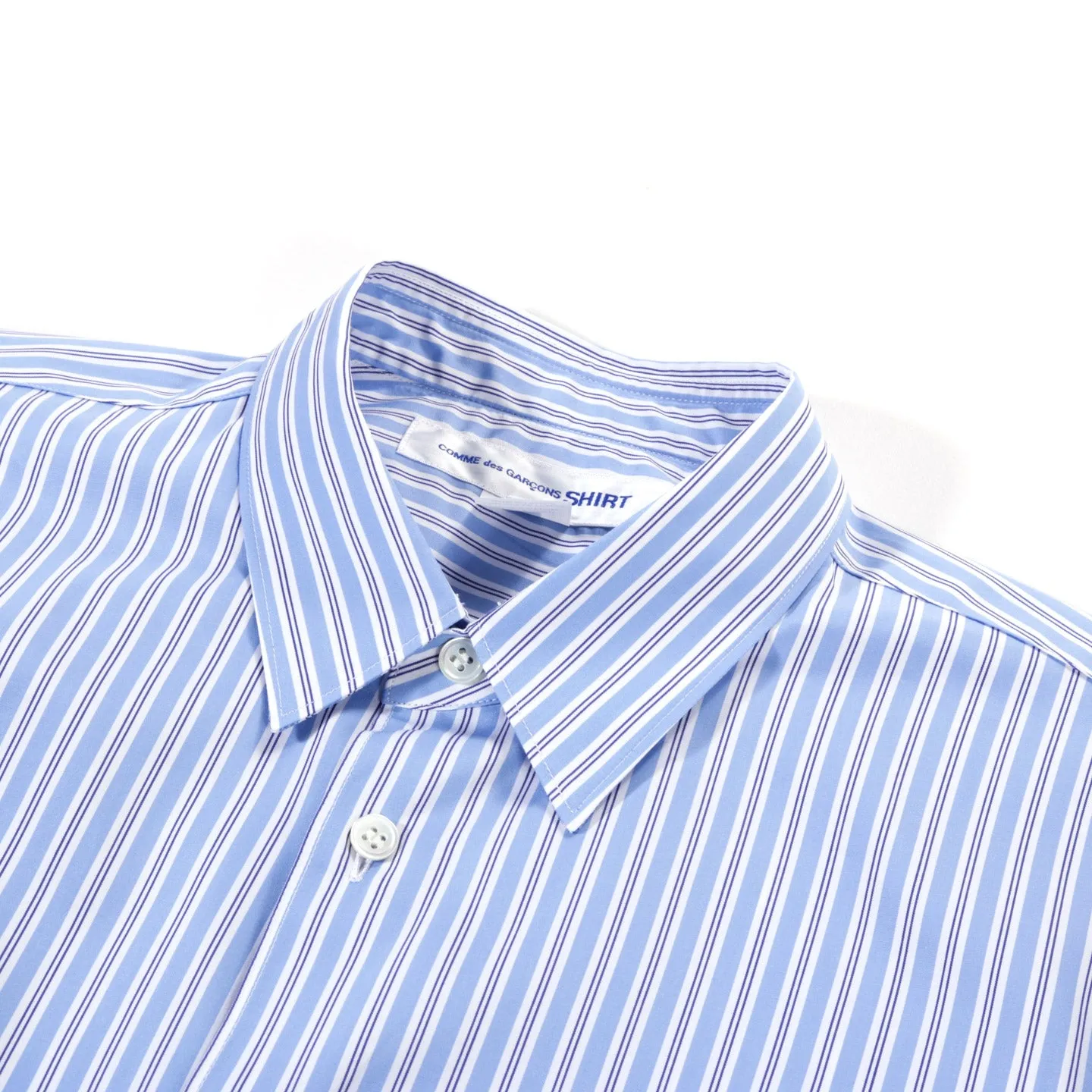 COMME DES GARCONS B125 NARROW LIGHT BLUE STRIPE SHIRT