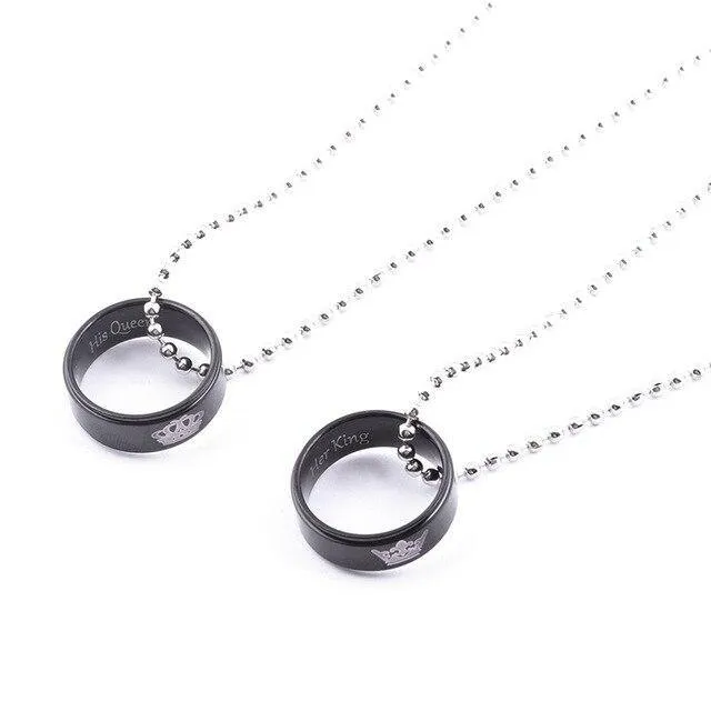 Couple's Royalty Ring Necklace Set