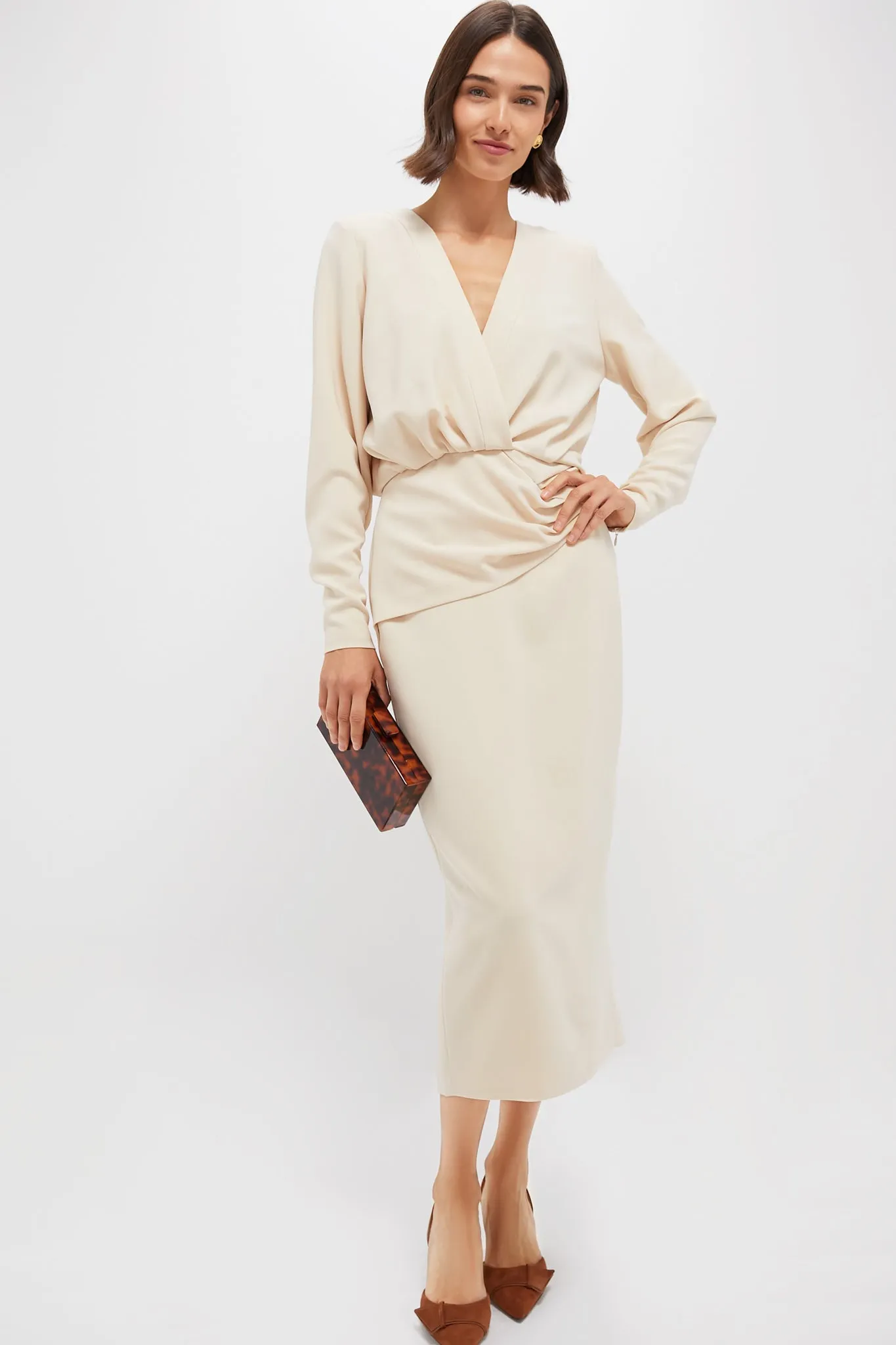 Cream Fraser Midi Dress