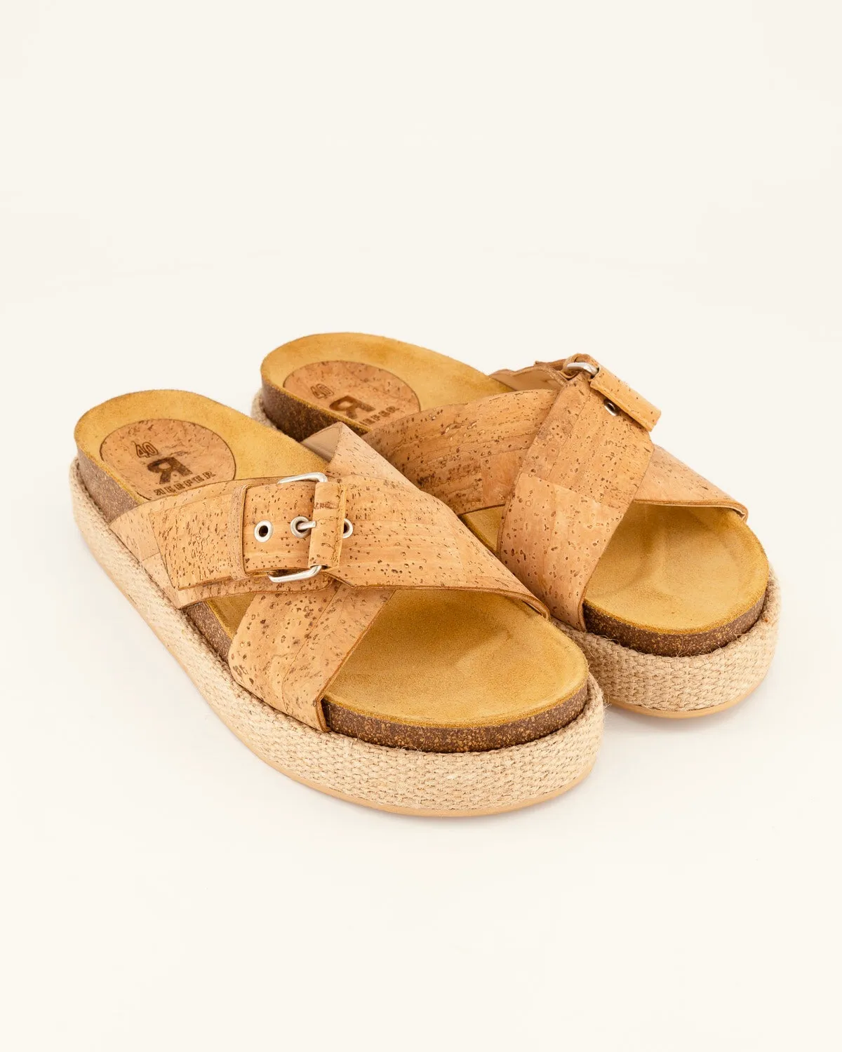 Criss-Cross Cork Sandals