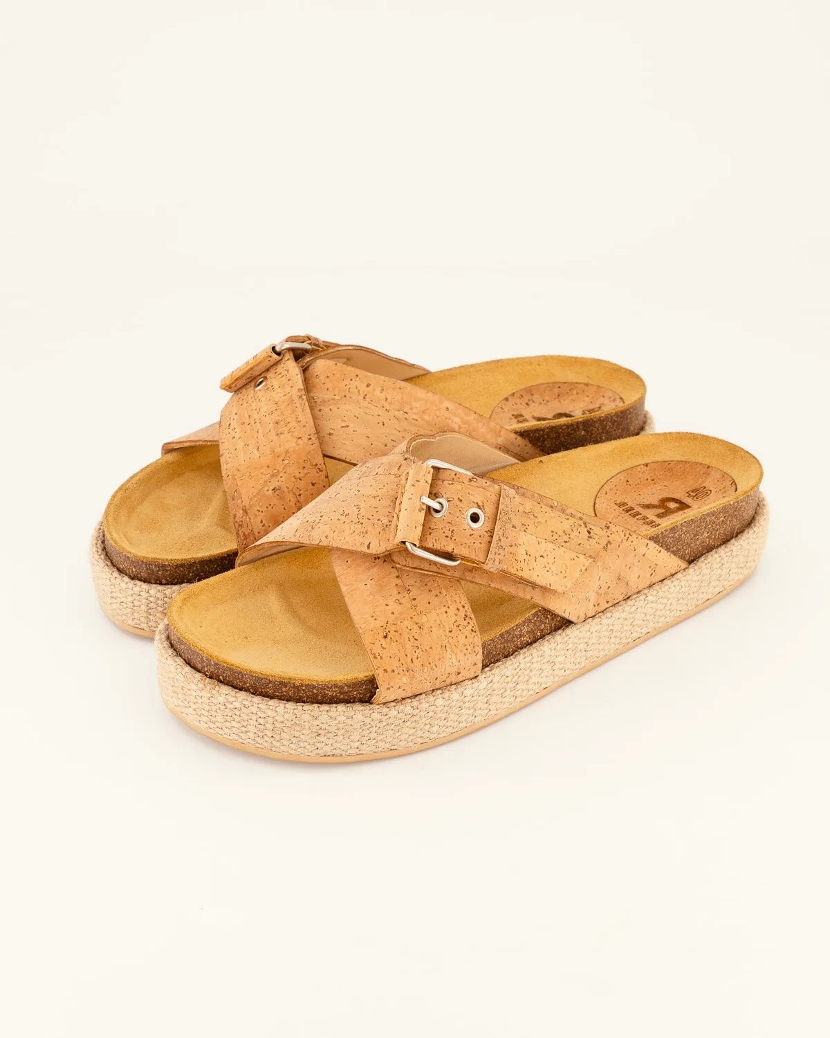 Criss-Cross Cork Sandals