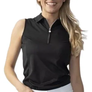 Macy Black Sleeveless Daily Sports Polo - Shop Now