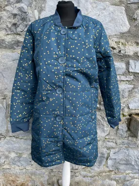 Danefae Petrol Gold Hearts Coat UK Size 10-12