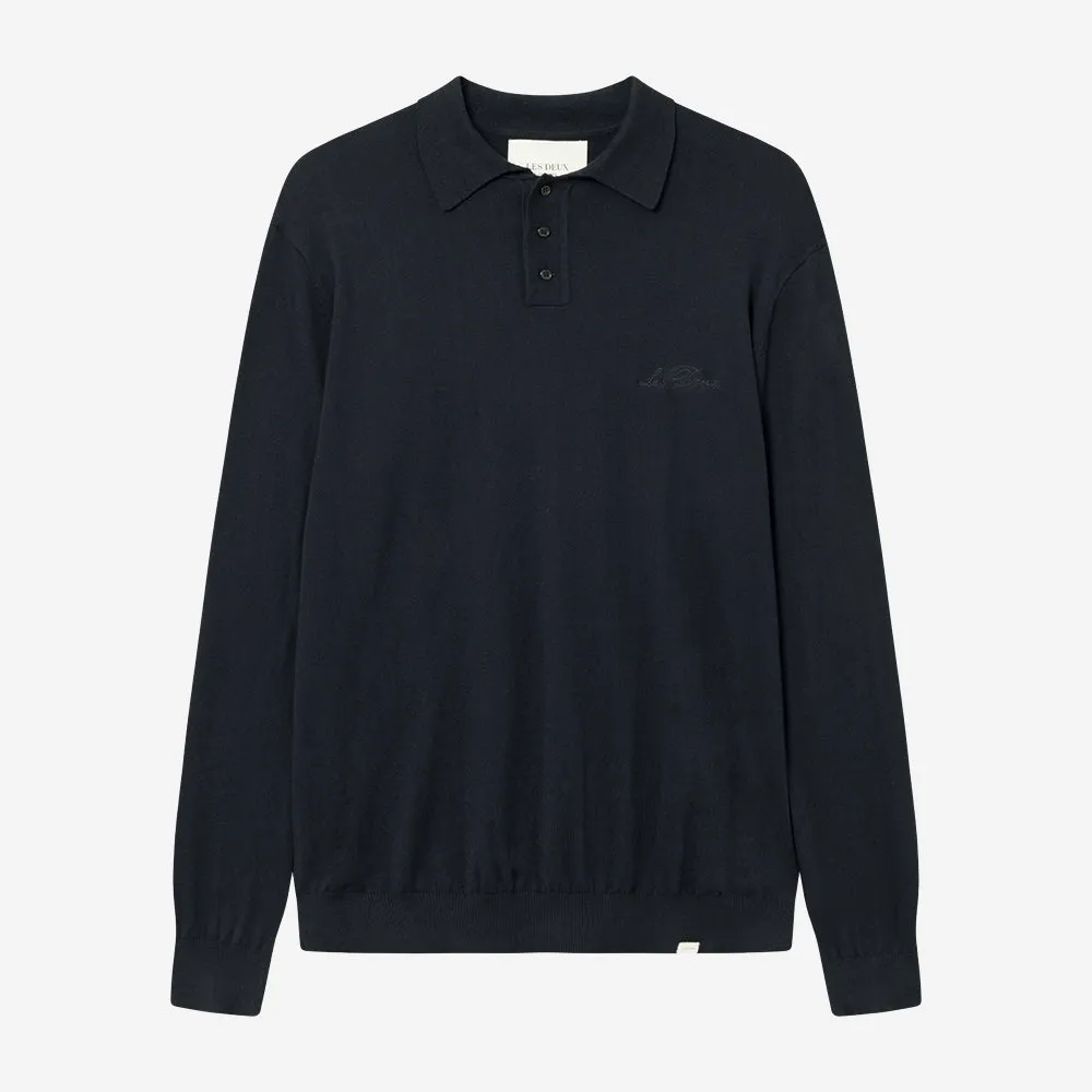 Dark Navy Frankie Cashton Knit Polo Shirt