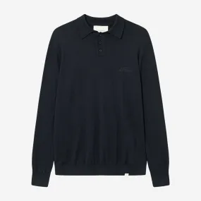 Dark Navy Frankie Cashton Knit Polo Shirt