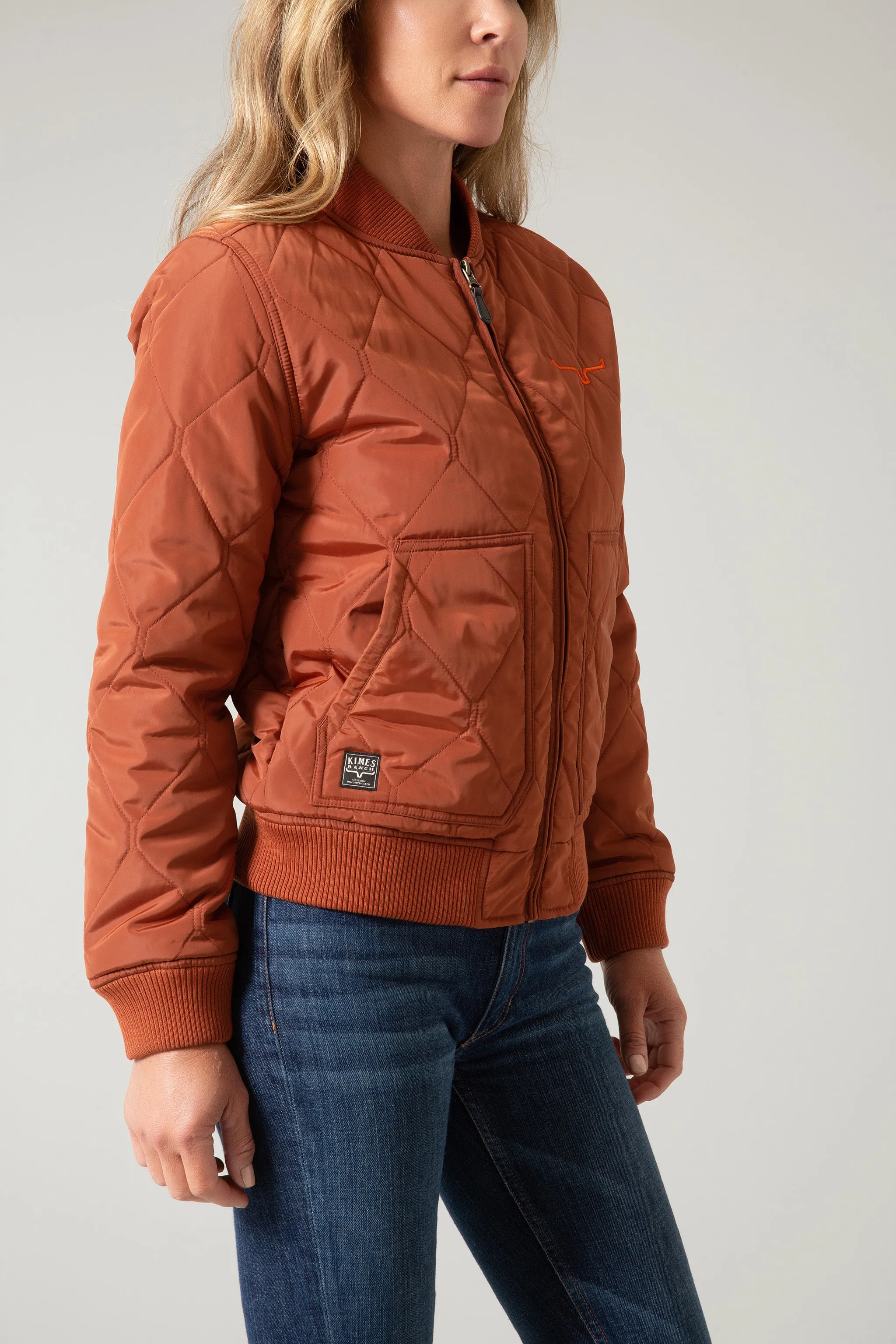 Dark Rust Marinos Bomber Jacket for Women by Kimes Ranch