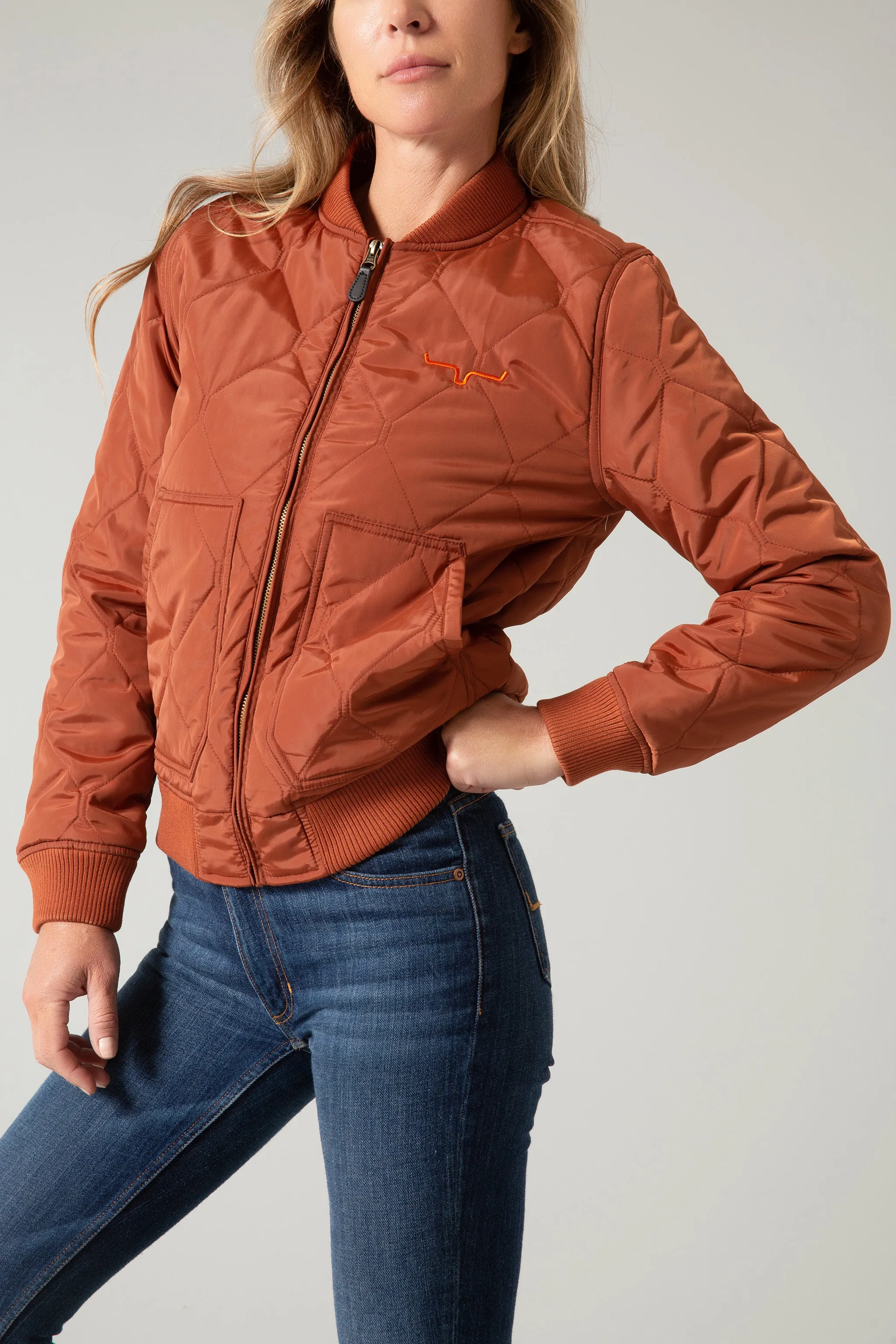 Dark Rust Marinos Bomber Jacket for Women by Kimes Ranch