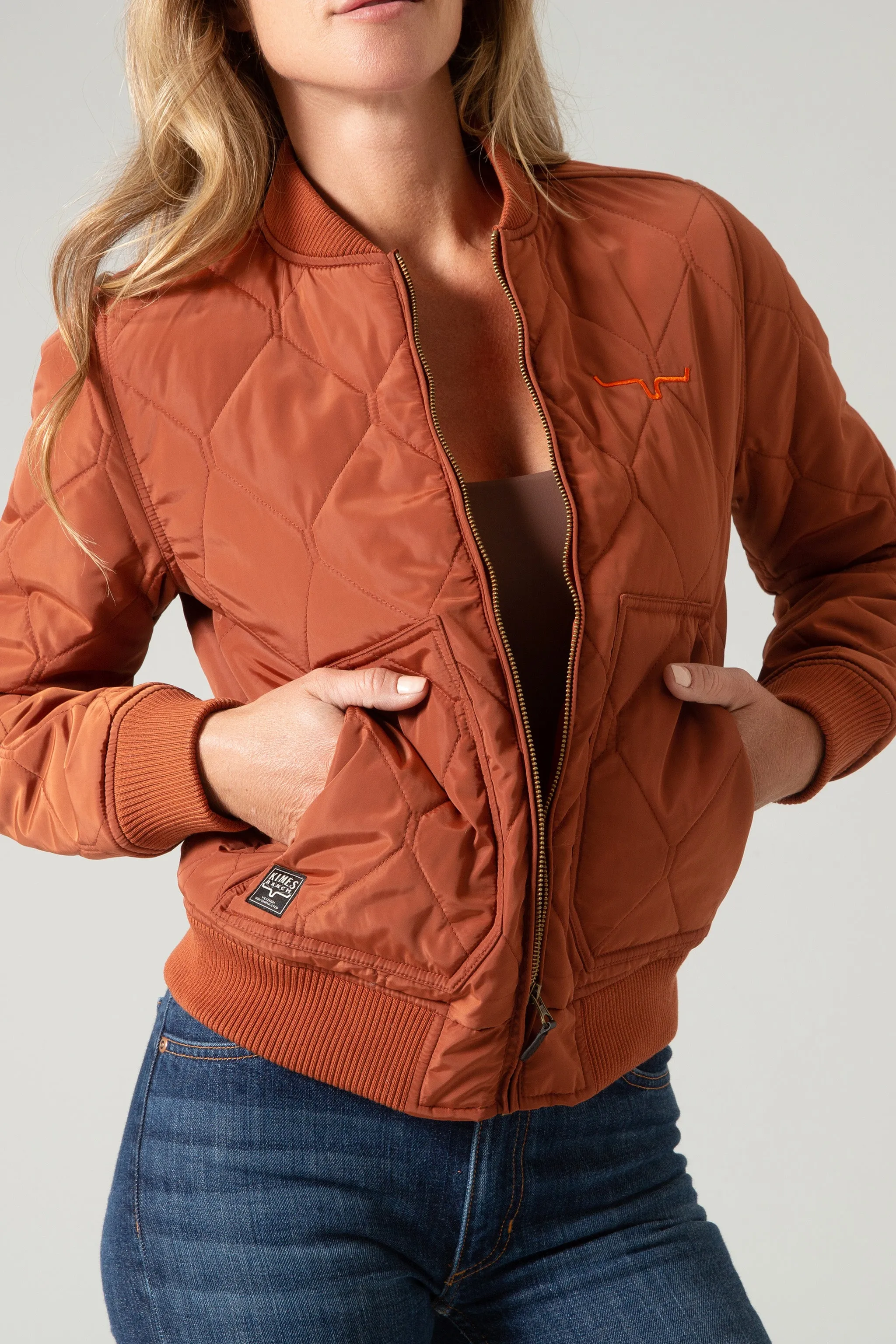 Dark Rust Marinos Bomber Jacket for Women by Kimes Ranch