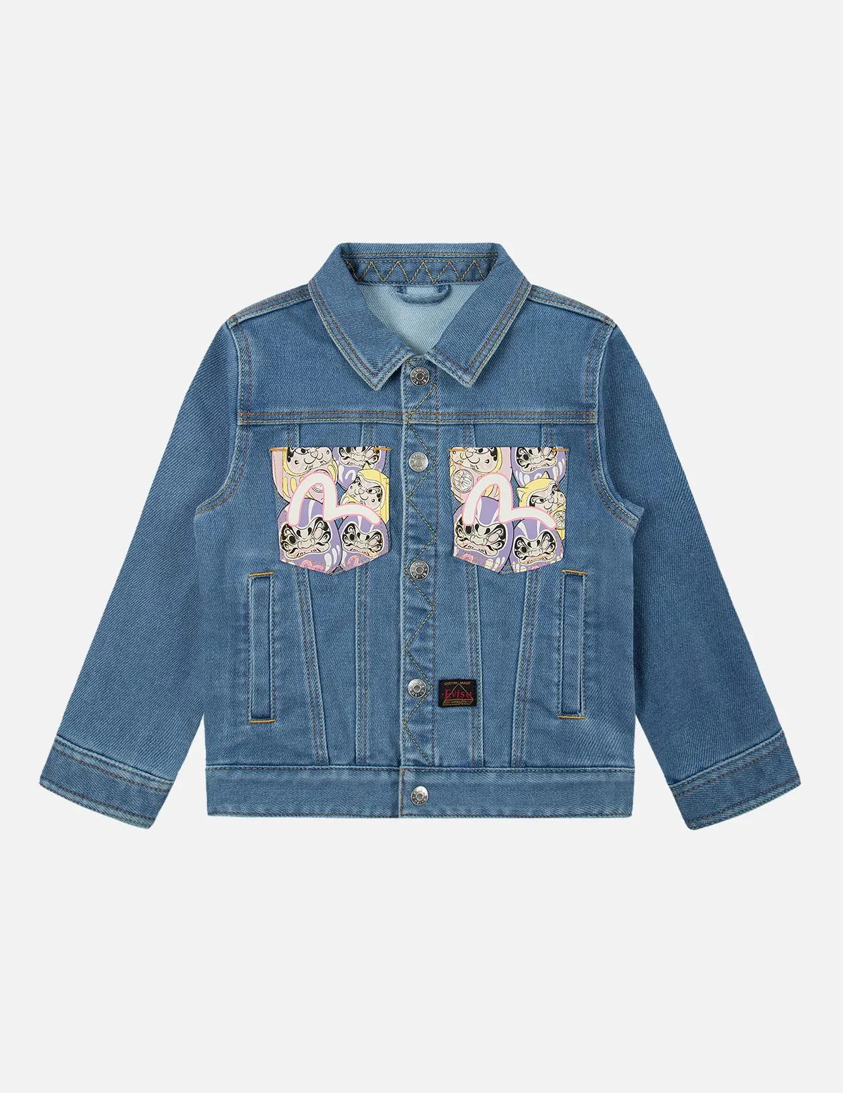 Daruma Buddies Print Denim Jacket