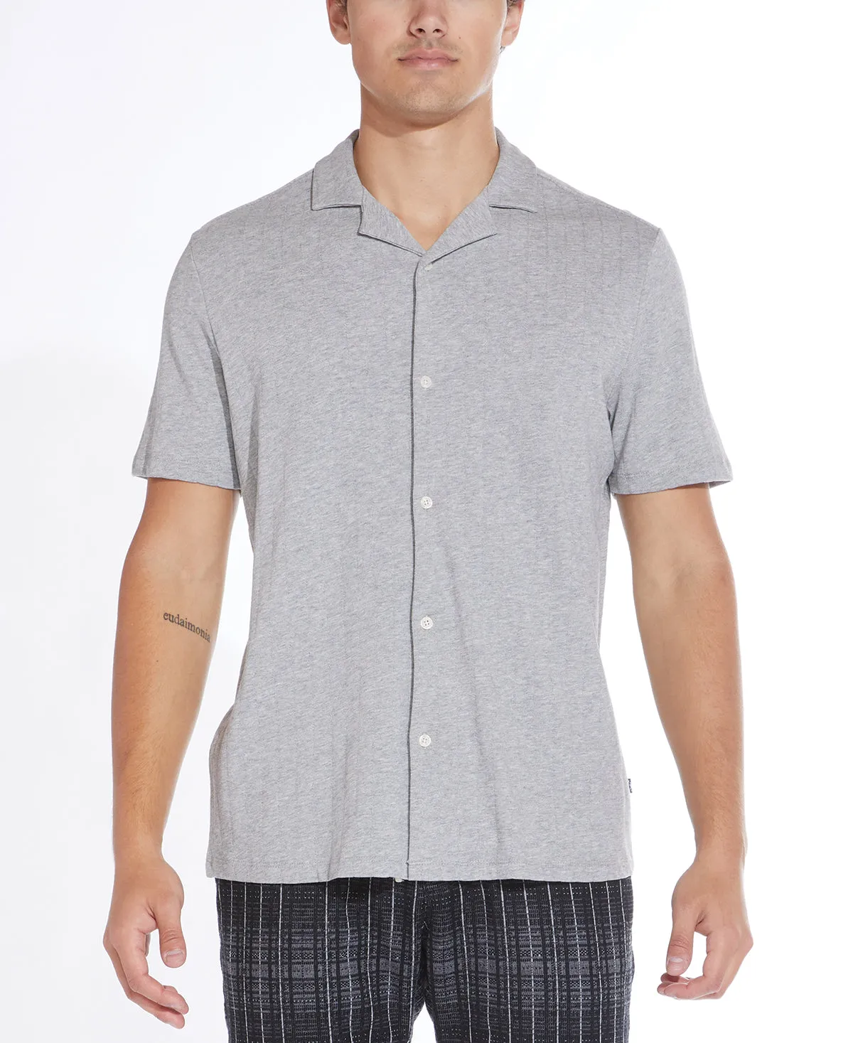 Dawson Knit Resort Shirt in Heather Gray