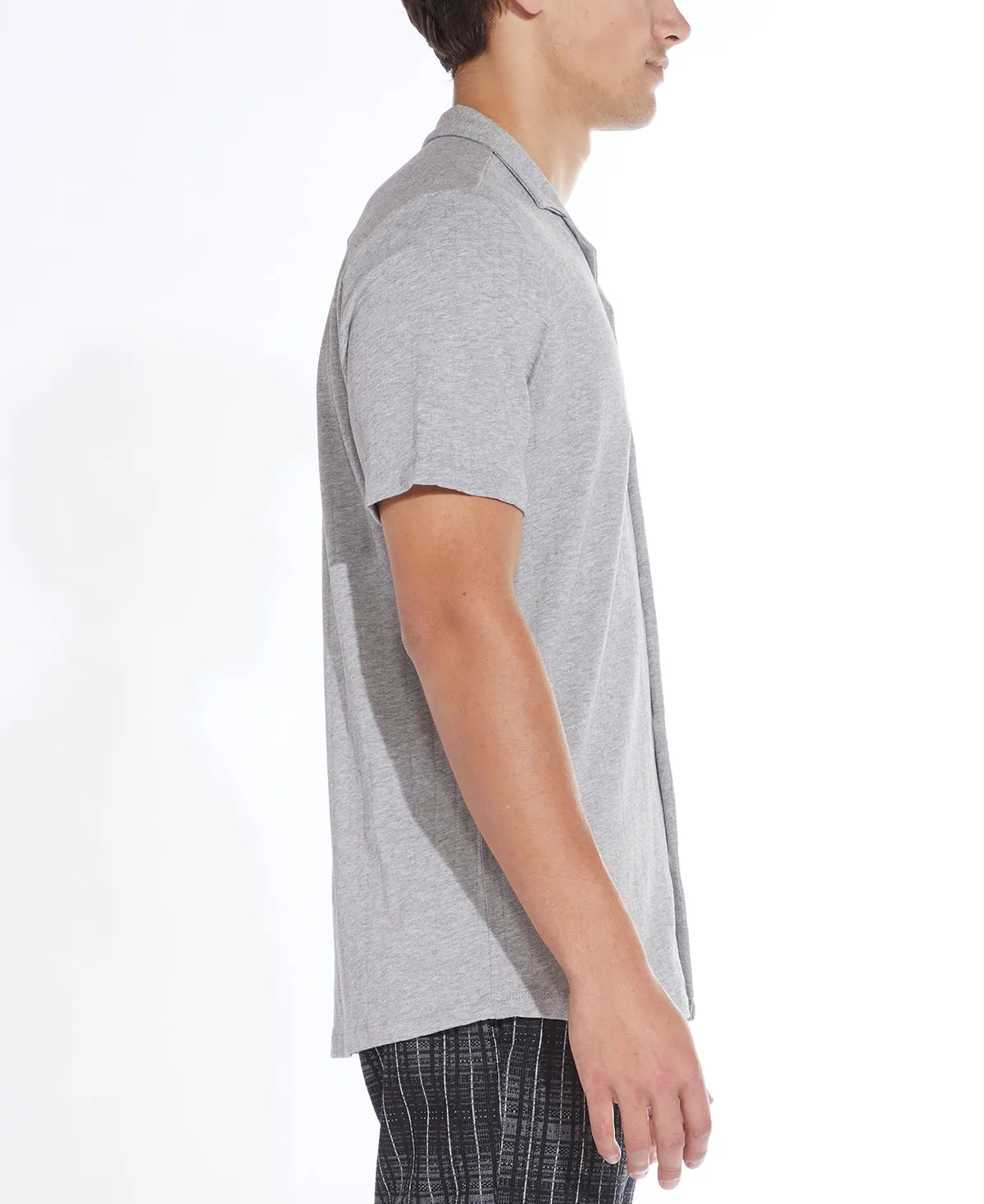 Dawson Knit Resort Shirt in Heather Gray