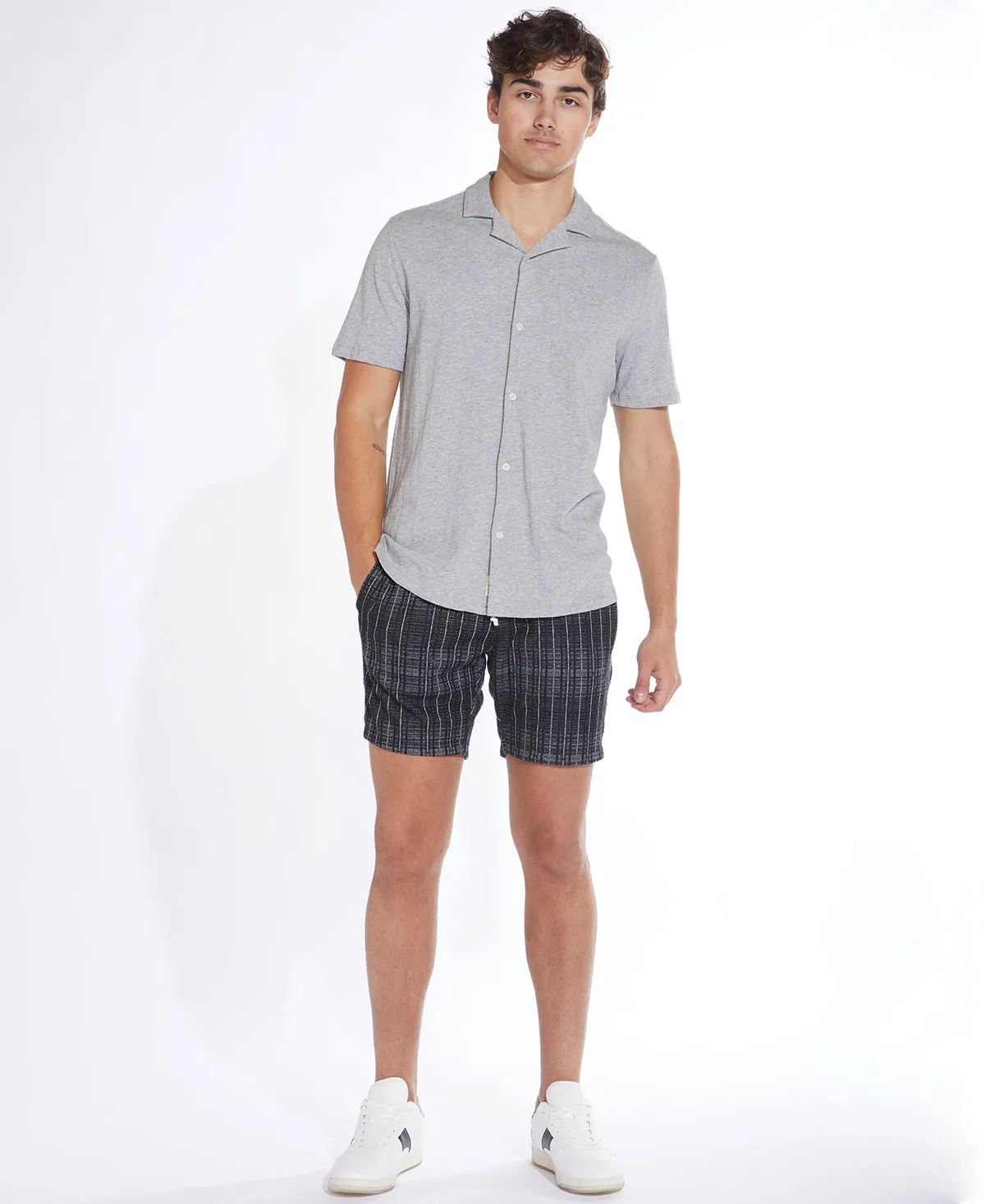 Dawson Knit Resort Shirt in Heather Gray