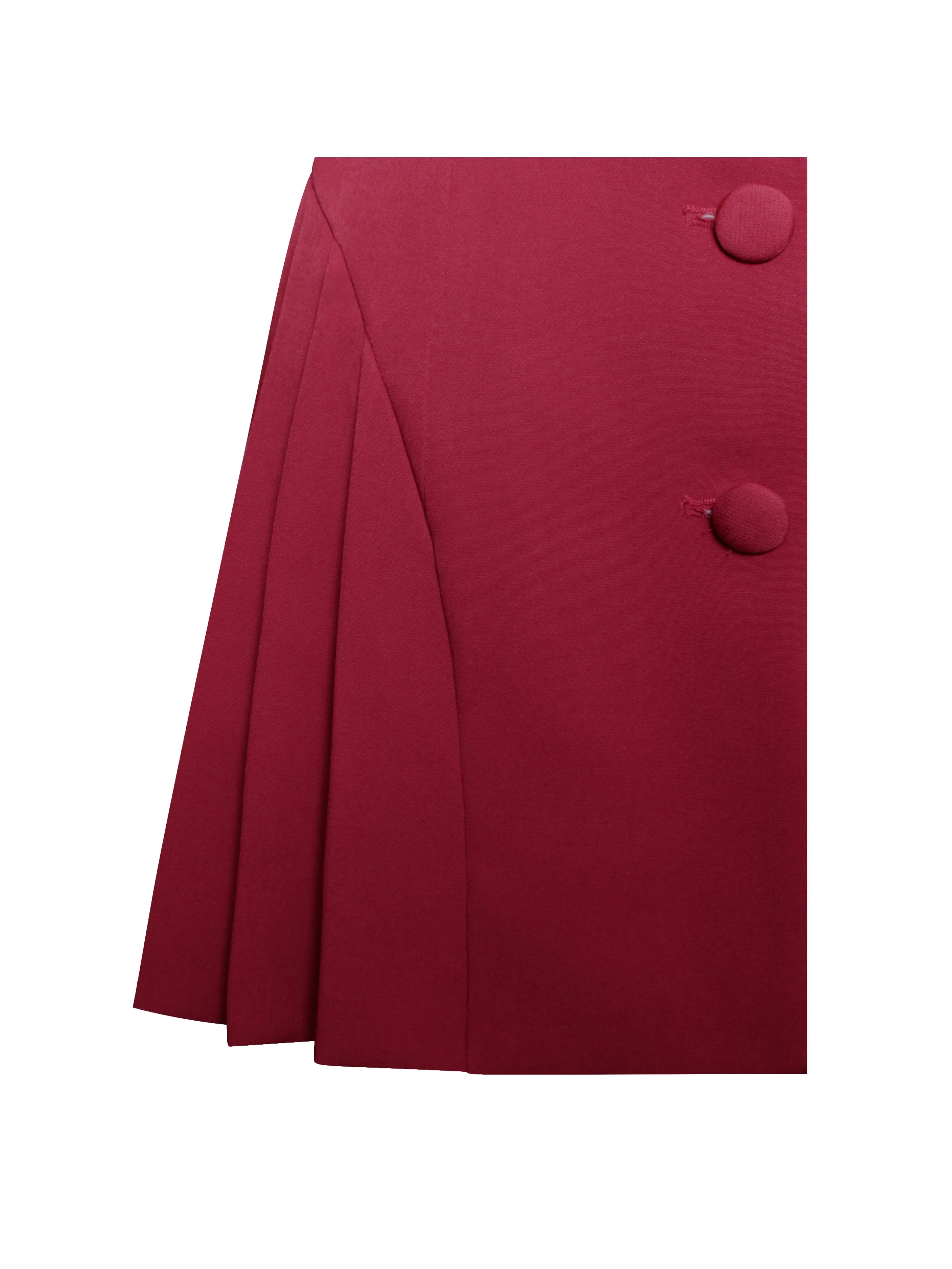 Delia Burgundy Blazer Dress with Pleated Detail