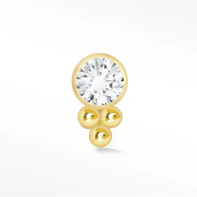 14k Yellow Diamond Flat Back Earring