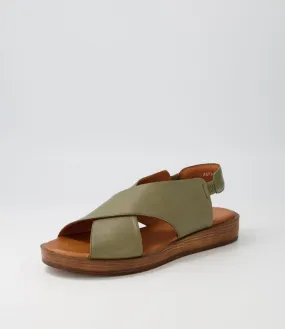 DIANA FERRARI Author Khaki Leather Sandals