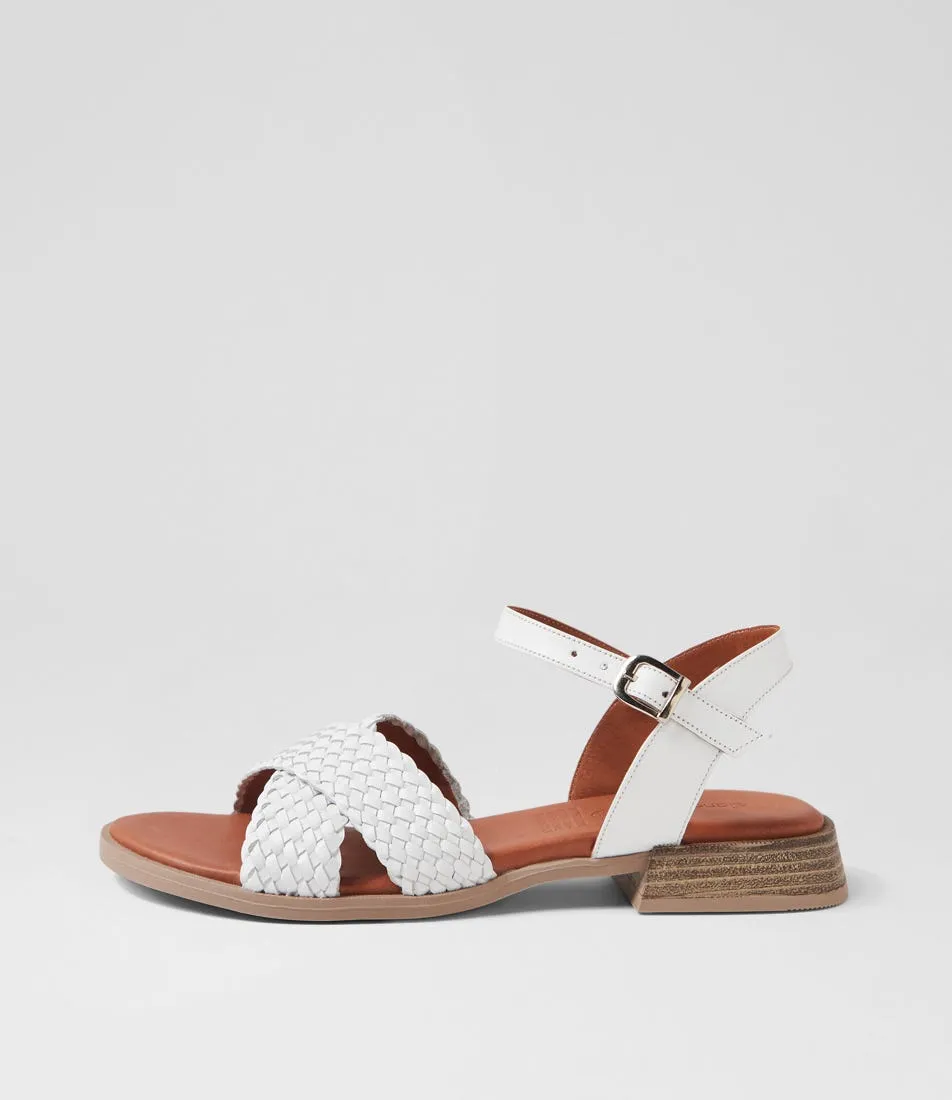 DIANA FERRARI Shela White Leather Sandals