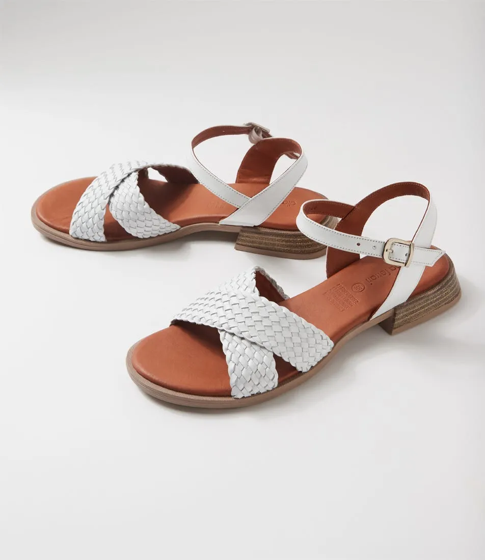 DIANA FERRARI Shela White Leather Sandals