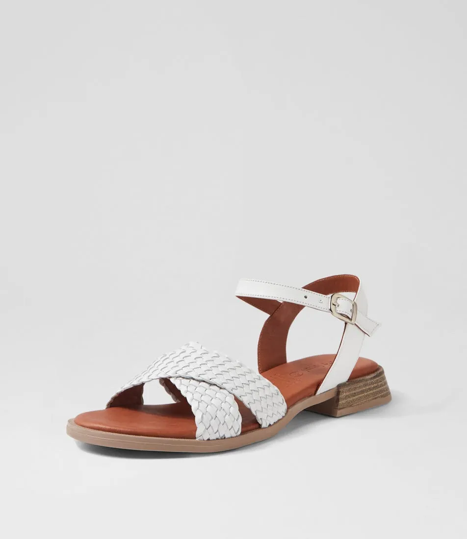 DIANA FERRARI Shela White Leather Sandals