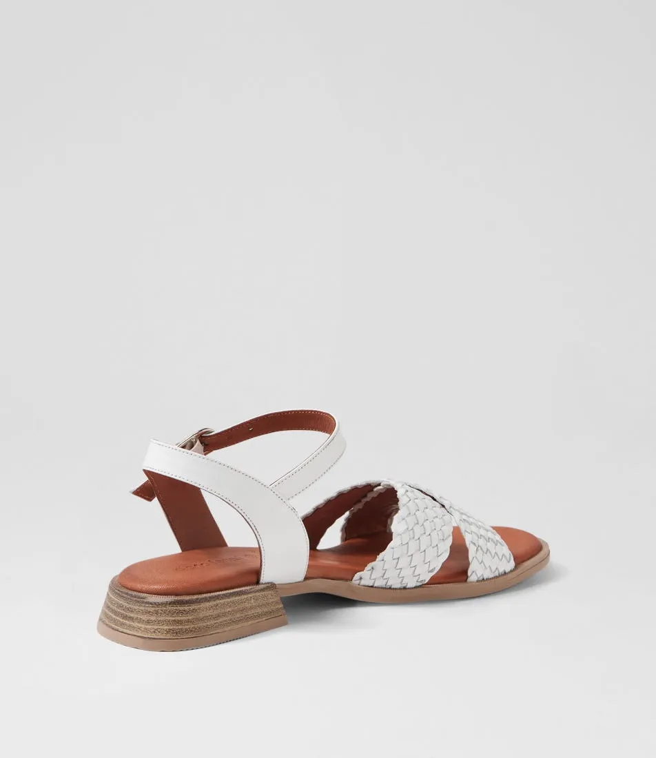 DIANA FERRARI Shela White Leather Sandals